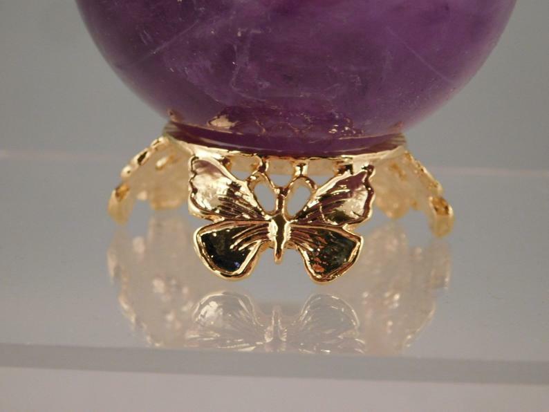 Sphere Display Stand BUTTERFLY Design Gold Color Small Size