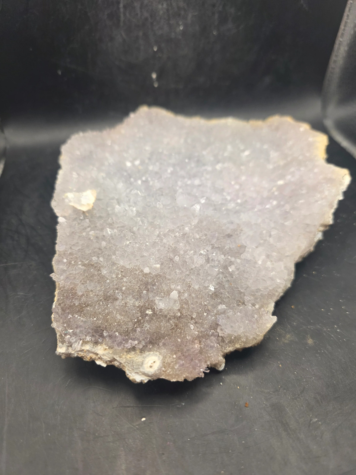 Amethyst flower formation plate! 1.8 pounds, 7.1 inches tall, 6.1″ wide