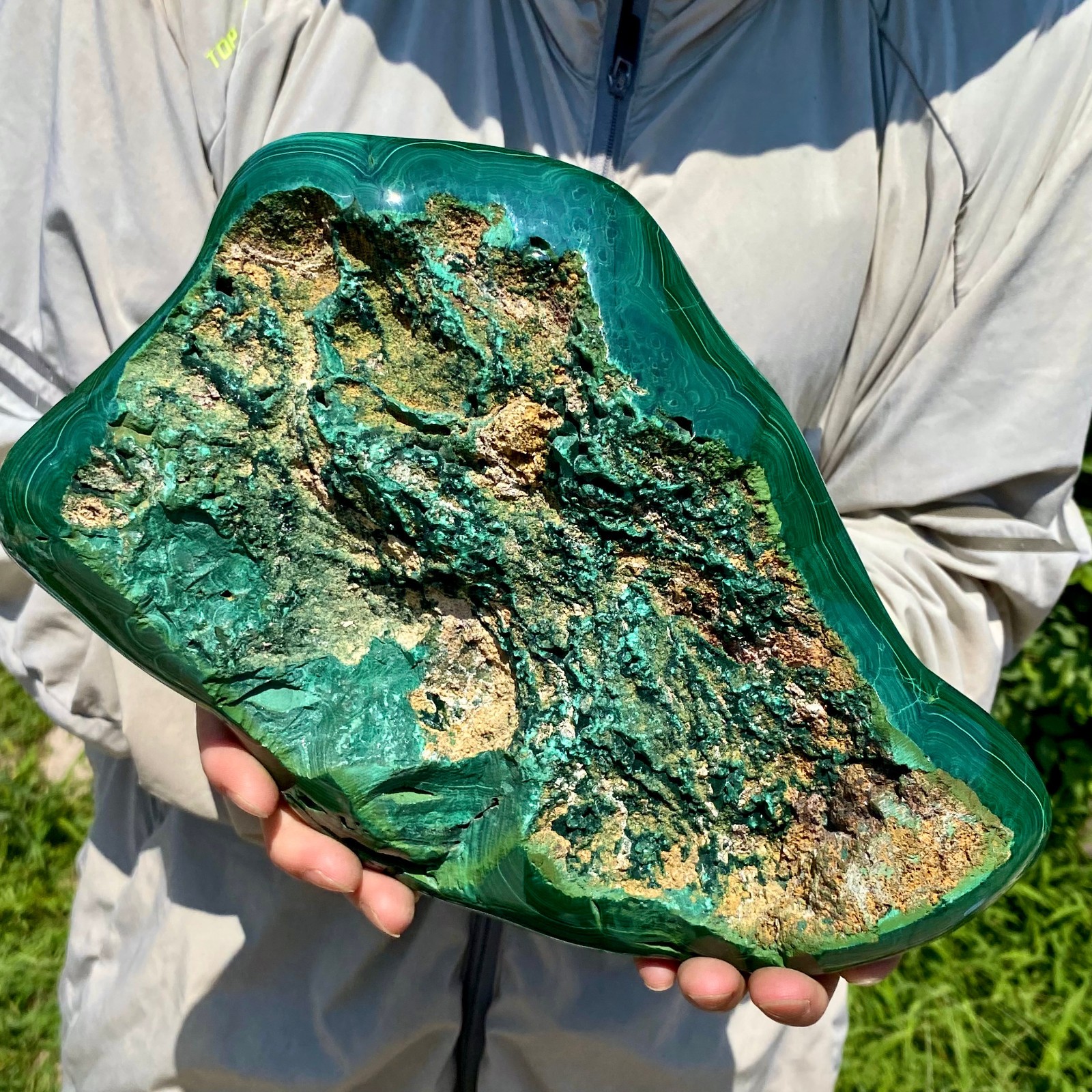 8.15LB Natural Polished Malachite Mineral freeform specimen Reiki Stone