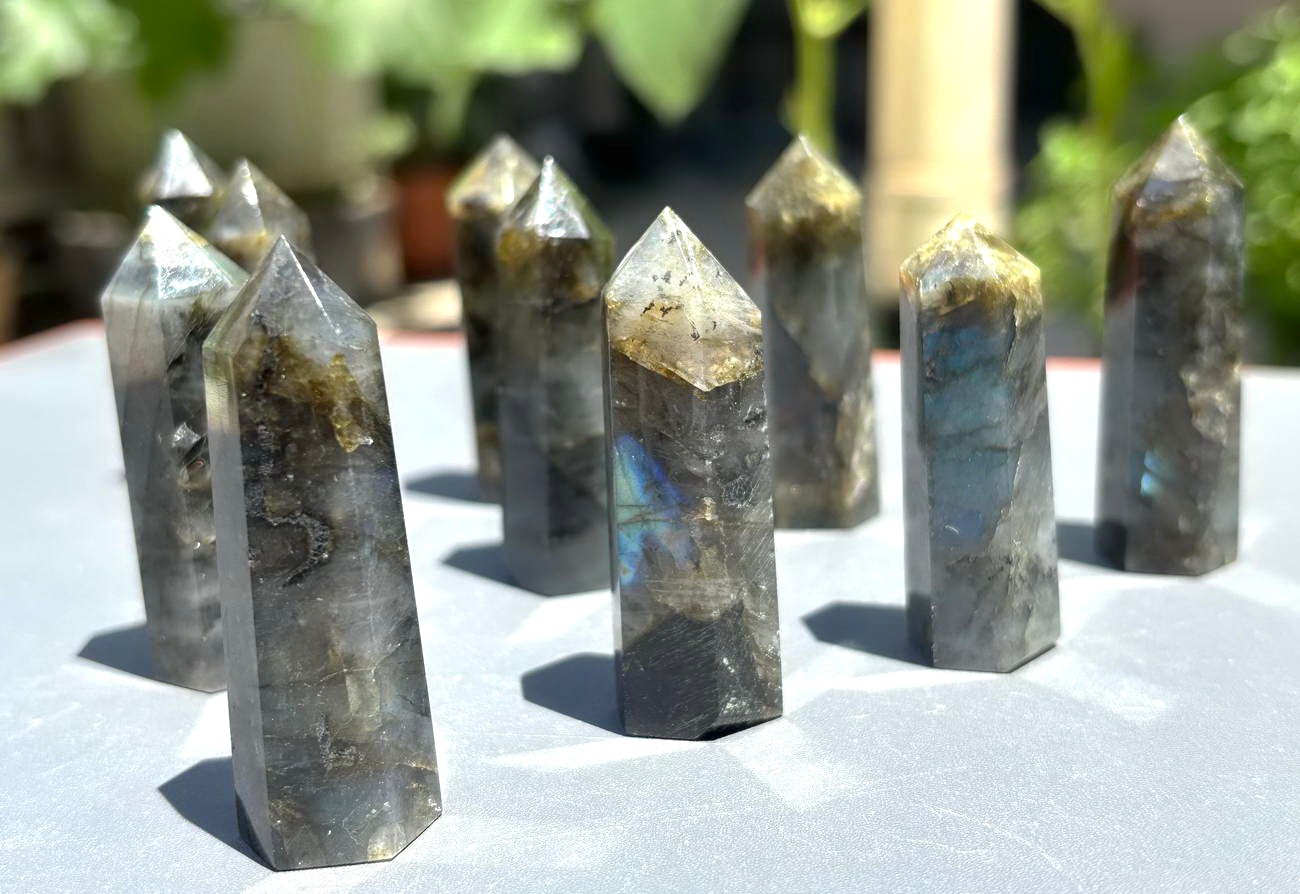 10pcs Lot 2” Labradorite Stone Point Obelisk Tower Crystal Wand 50-60mm