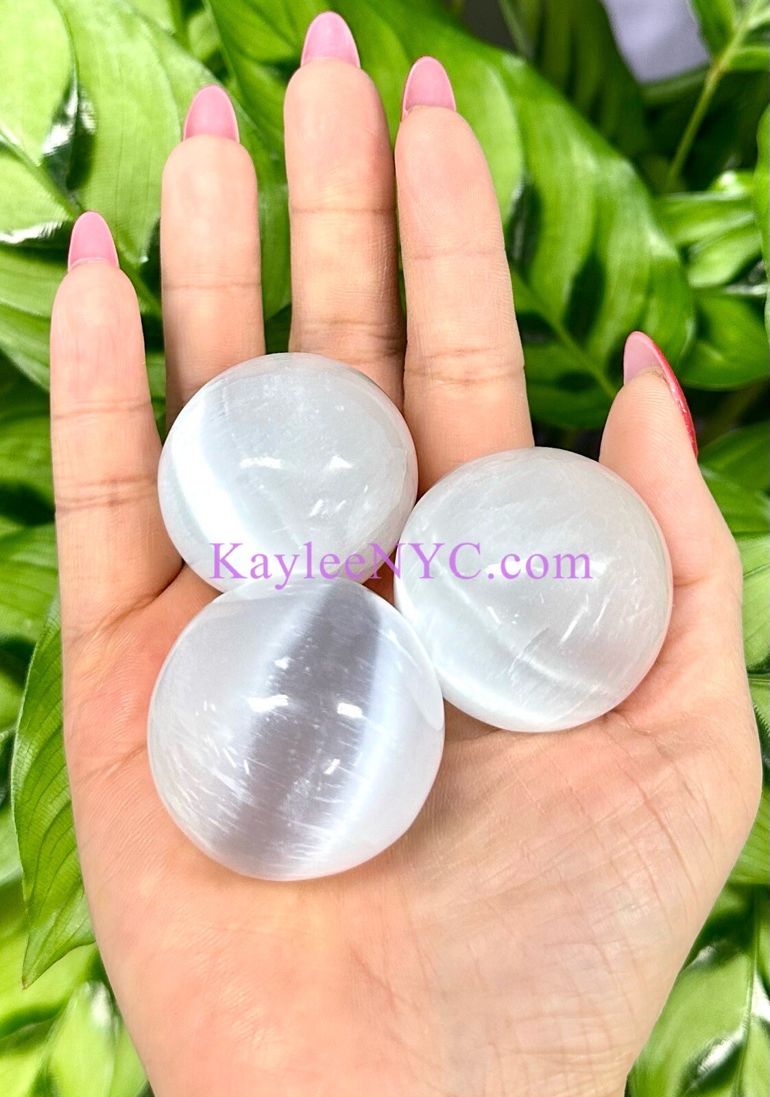 Wholesale Lot 12PCs Natural Selenite Aka Satin Spar Sphere Crystal Ball ~4cm