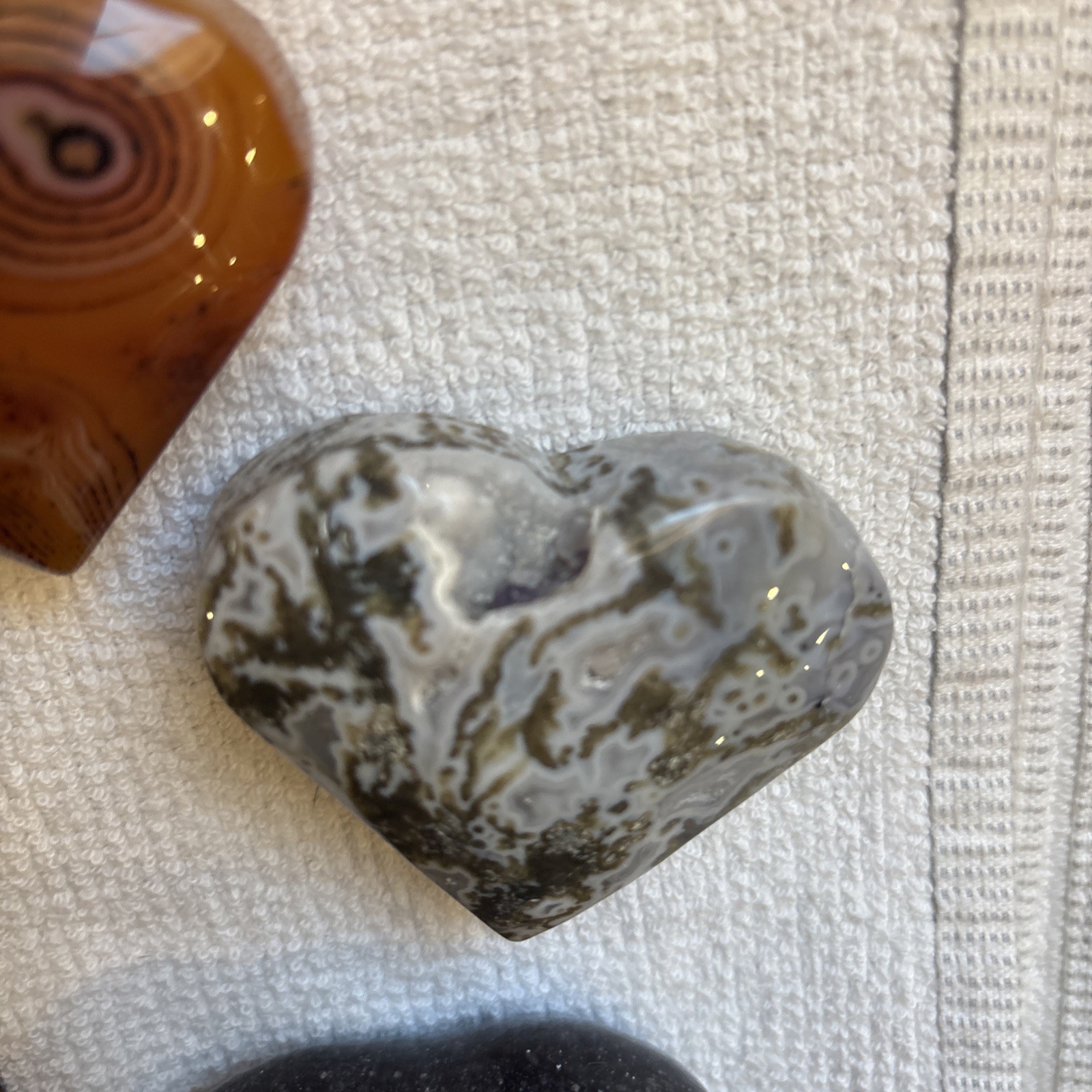 Lot Of 15 Crystal Hearts Agate Druzy Carnelian Sardonyx Cats Eye Moonstone Amy