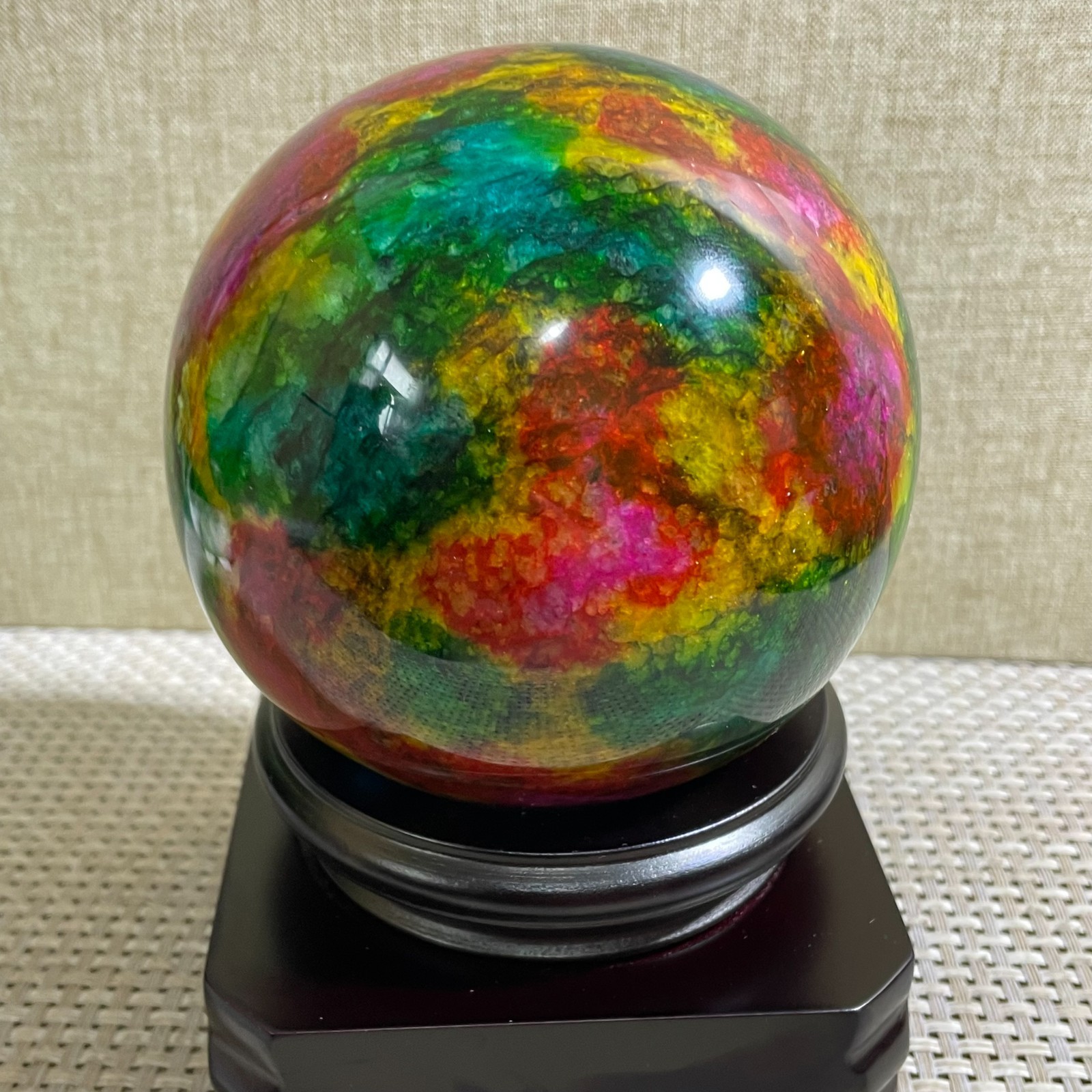 1456g Seven Colors Jade” sphere specimen -Taiwan China
