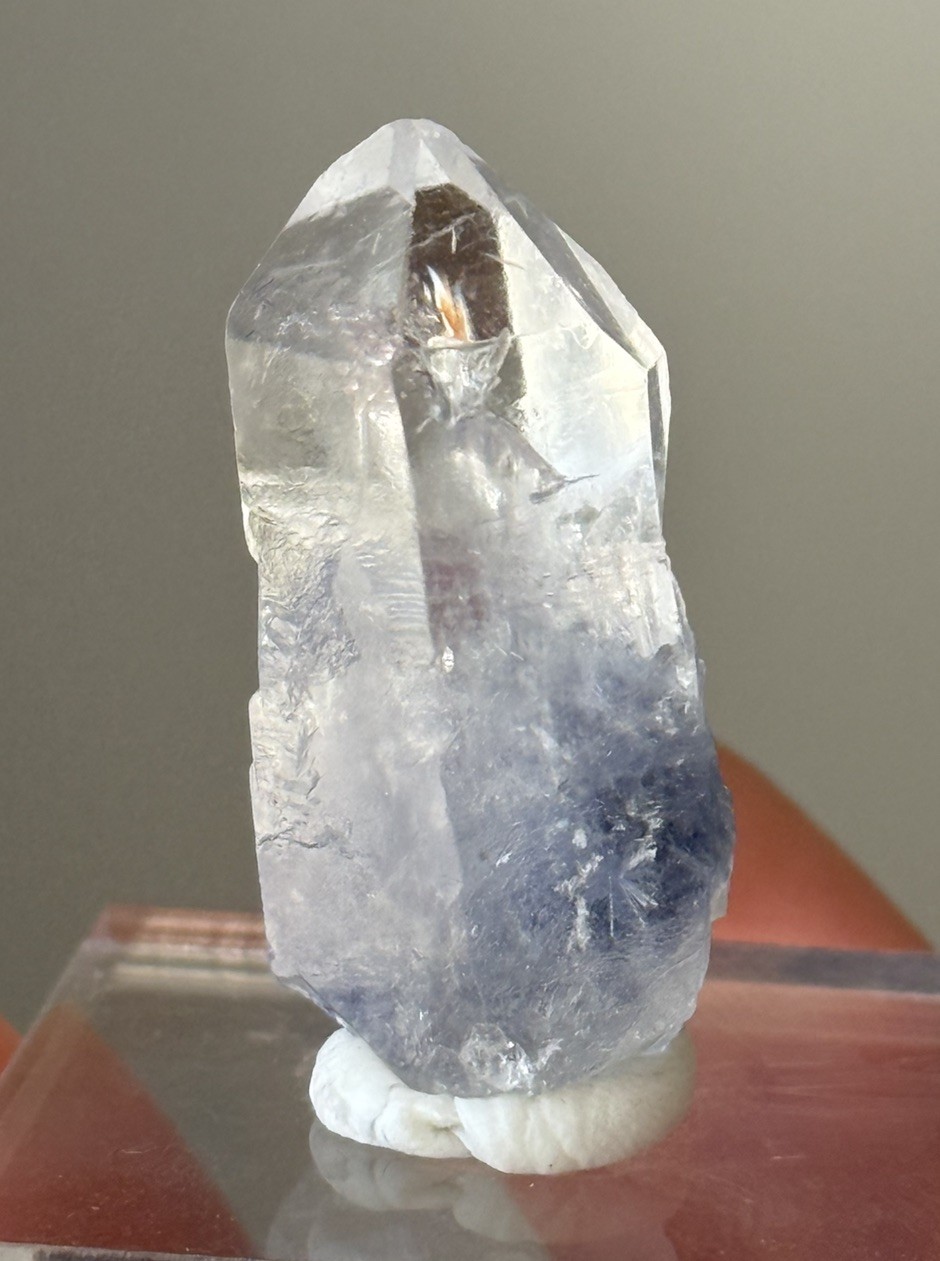 Blue Dumortierite Included Quartz Crystal Bahia Brazil 6.2g • 3cm • ID97