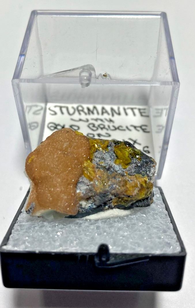 Rare Sturmanite with gemmy Golden Brucite Thumbnail from South Africa