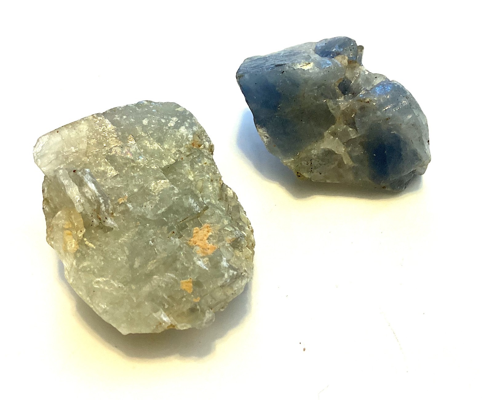 Calcite Stones, Blue and Gray Crystal Specimens, Natural Rocks
