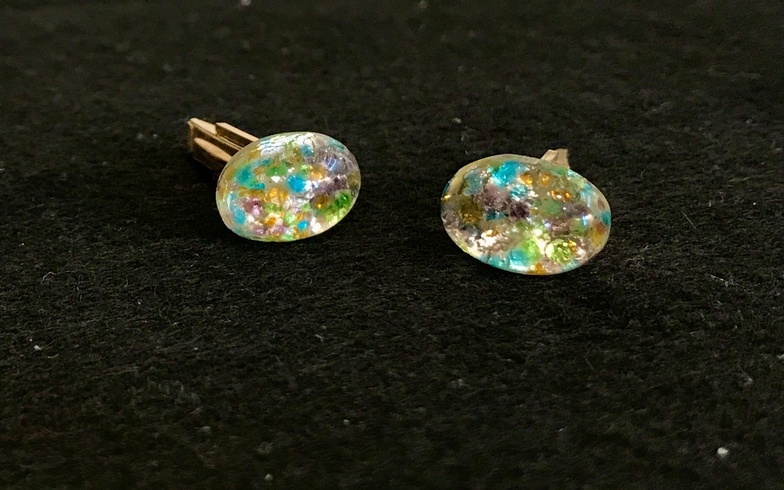 Pair of Bright Spring Colored Lucite Cuff Links
