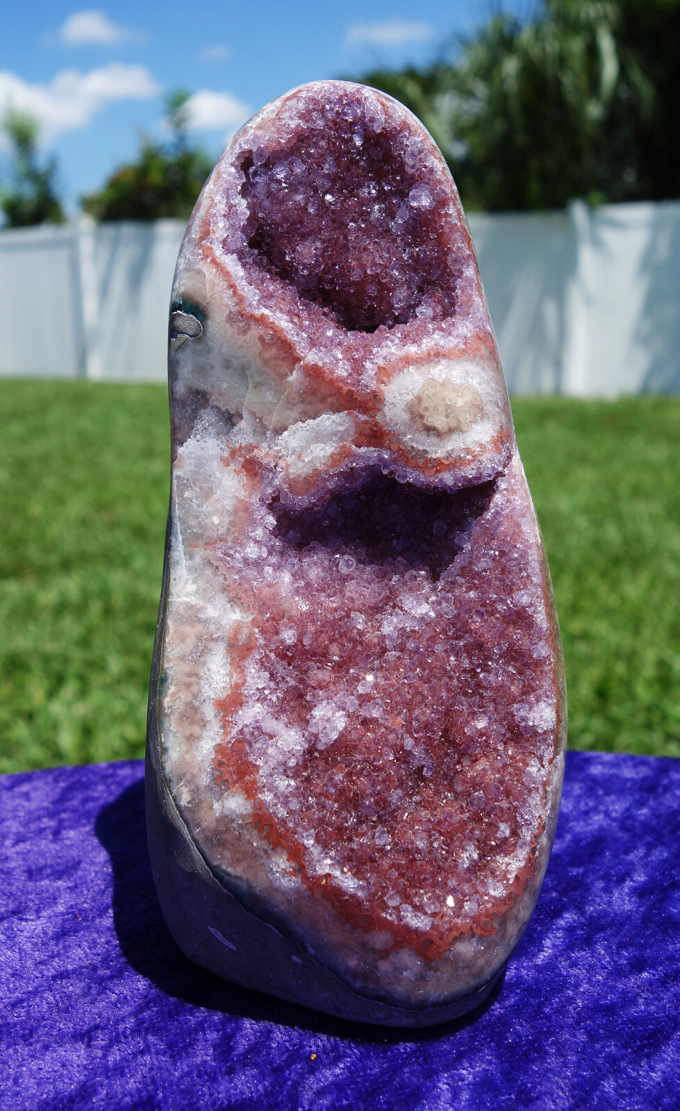 Argentina Pink AMETHYST Quartz Crystal Points in Natural Geode Self Standing