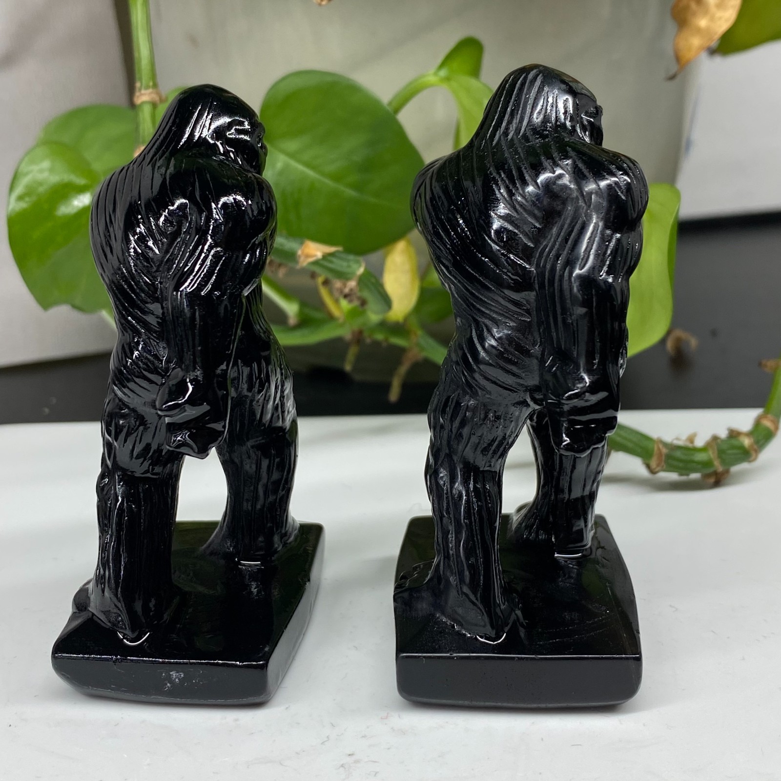 3” Natural Obsidian Sasquatch skull carved quartz crystal Reiki healing 1pc