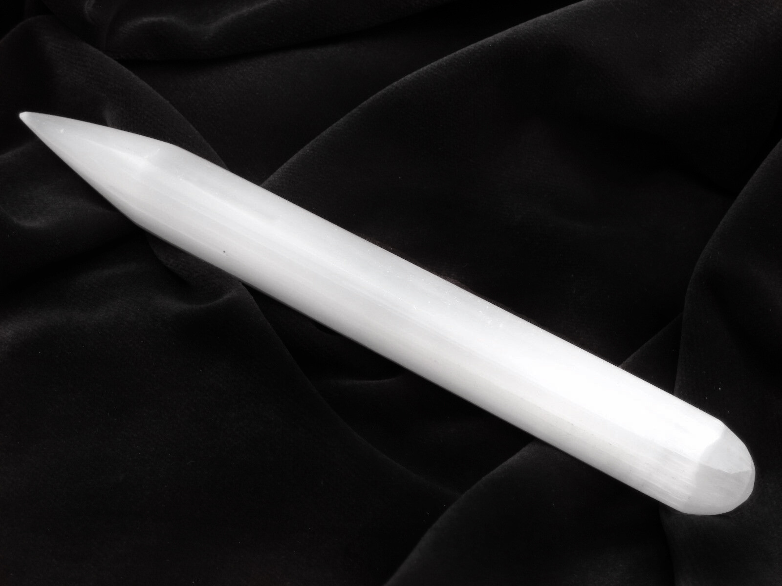 Selenite Crystal Massage Wand ” Smooth Polished Round Heal Reiki Energy CHARGED