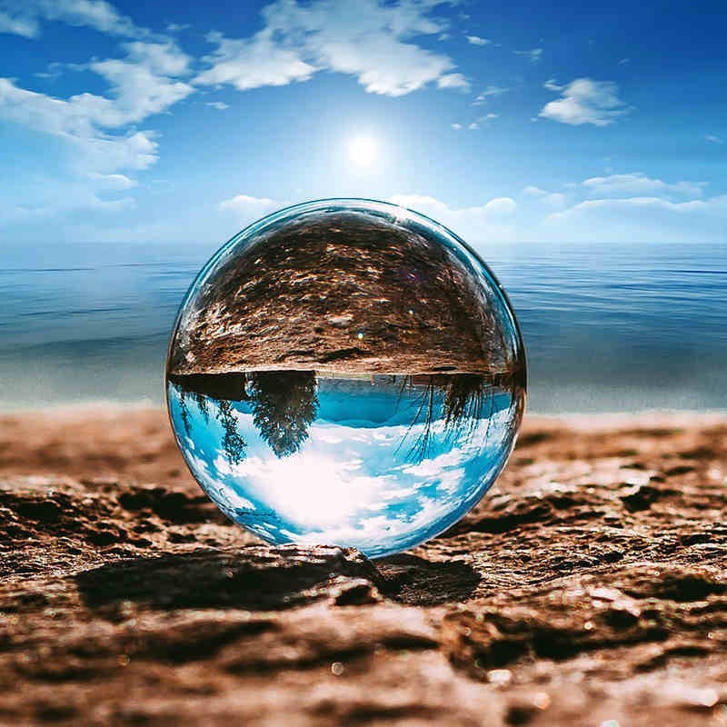 Clear Crystal Glass Ball Decorative Sphere Home Desk Decor Photography Gift