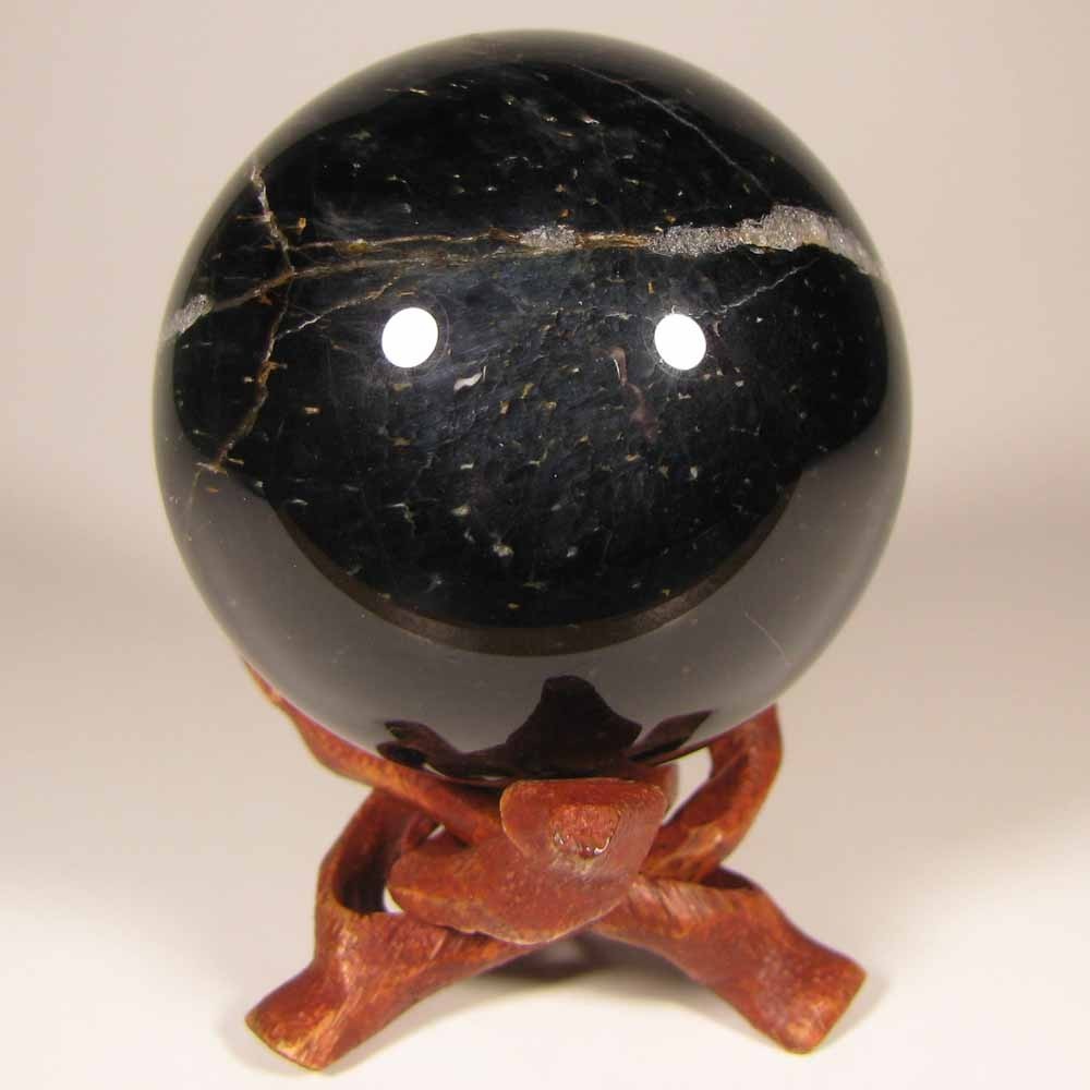 2.1″ BLUE TIGER EYE Gemstone Polished Sphere w/ Stand – South Africa – 54mm