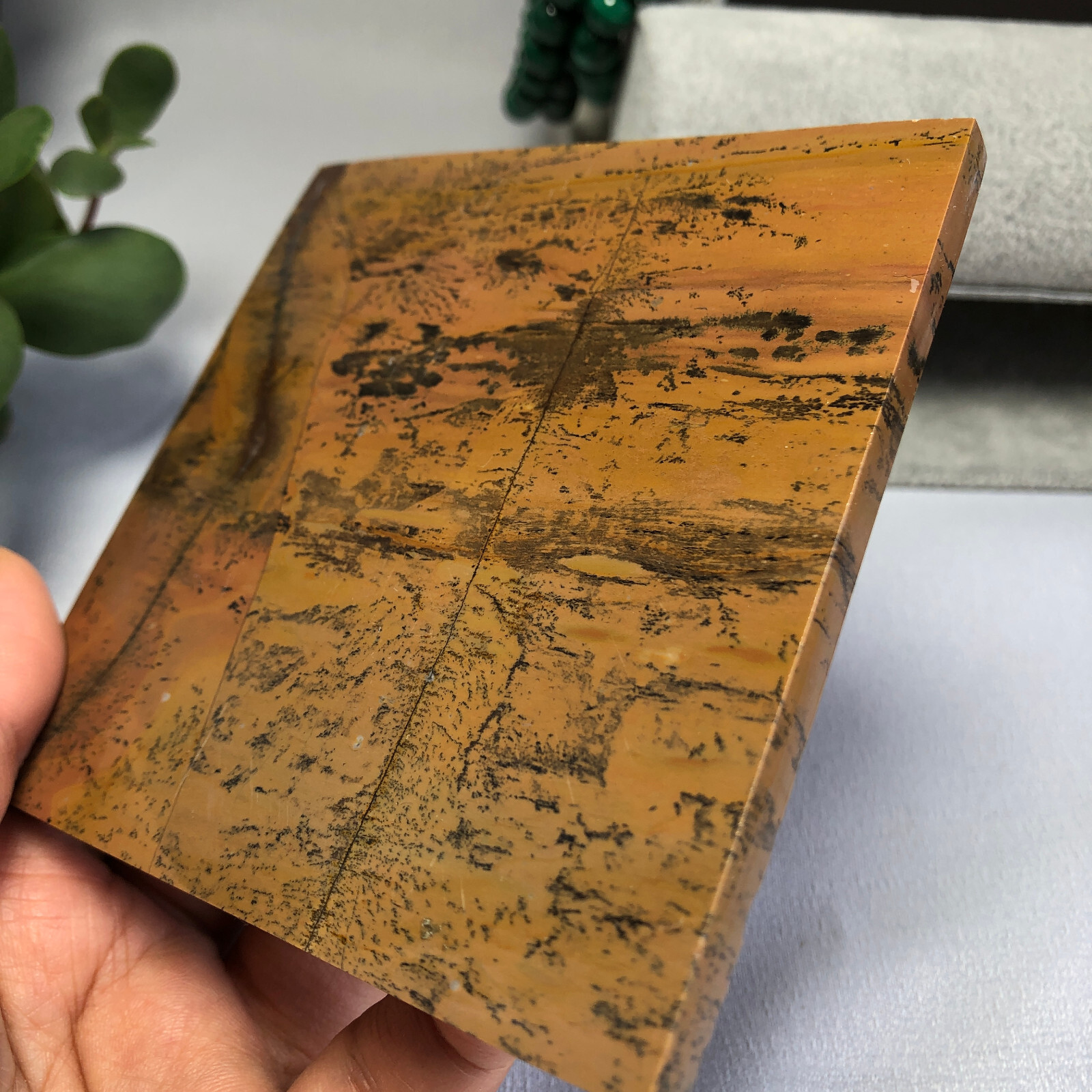 Natural Chinese painting stone crystal ornaments for home decoration 205g A6572