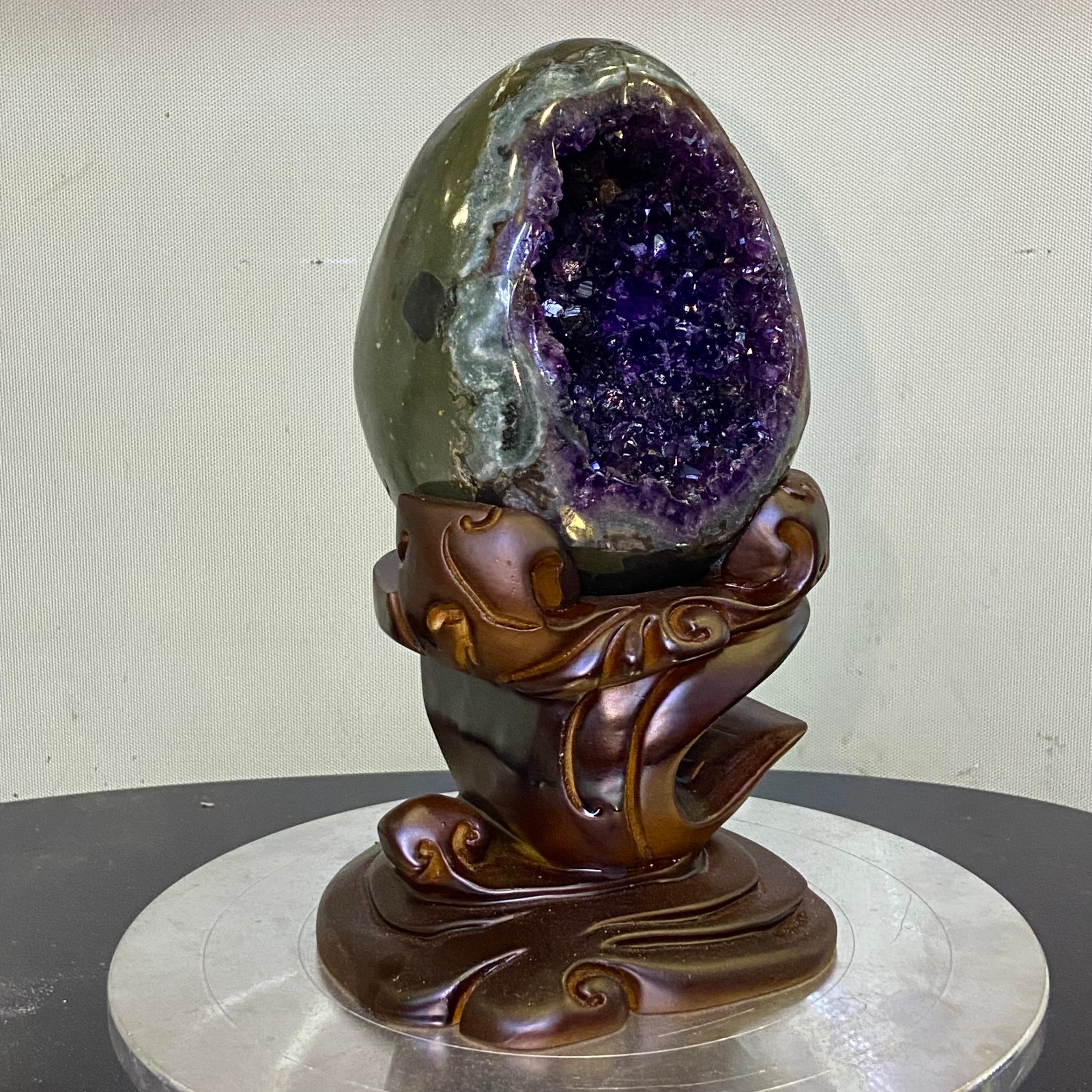 8.26LB Natural amethyst Dinosaur egg Quartz Crystal specimen healing