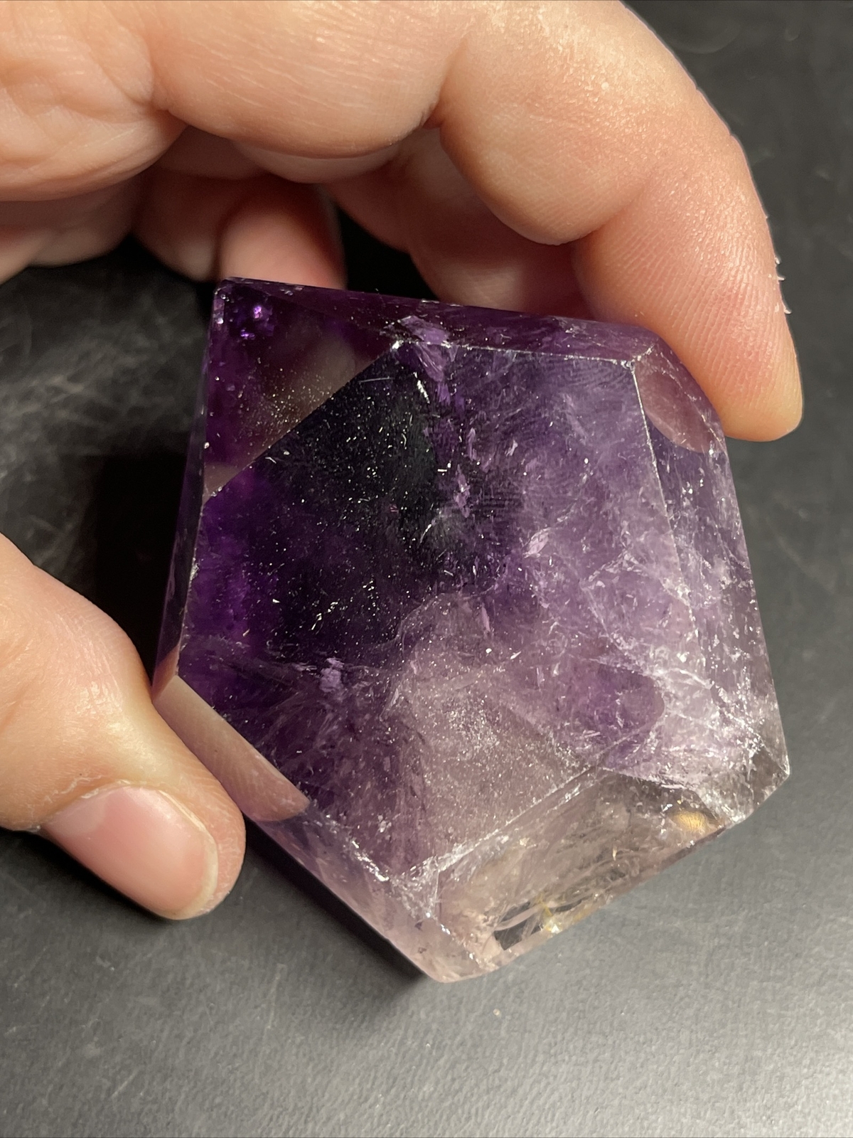 Phantom Smoky Amethyst Crystal Generator Tower 2.2in x 2in x 1.2in 105g