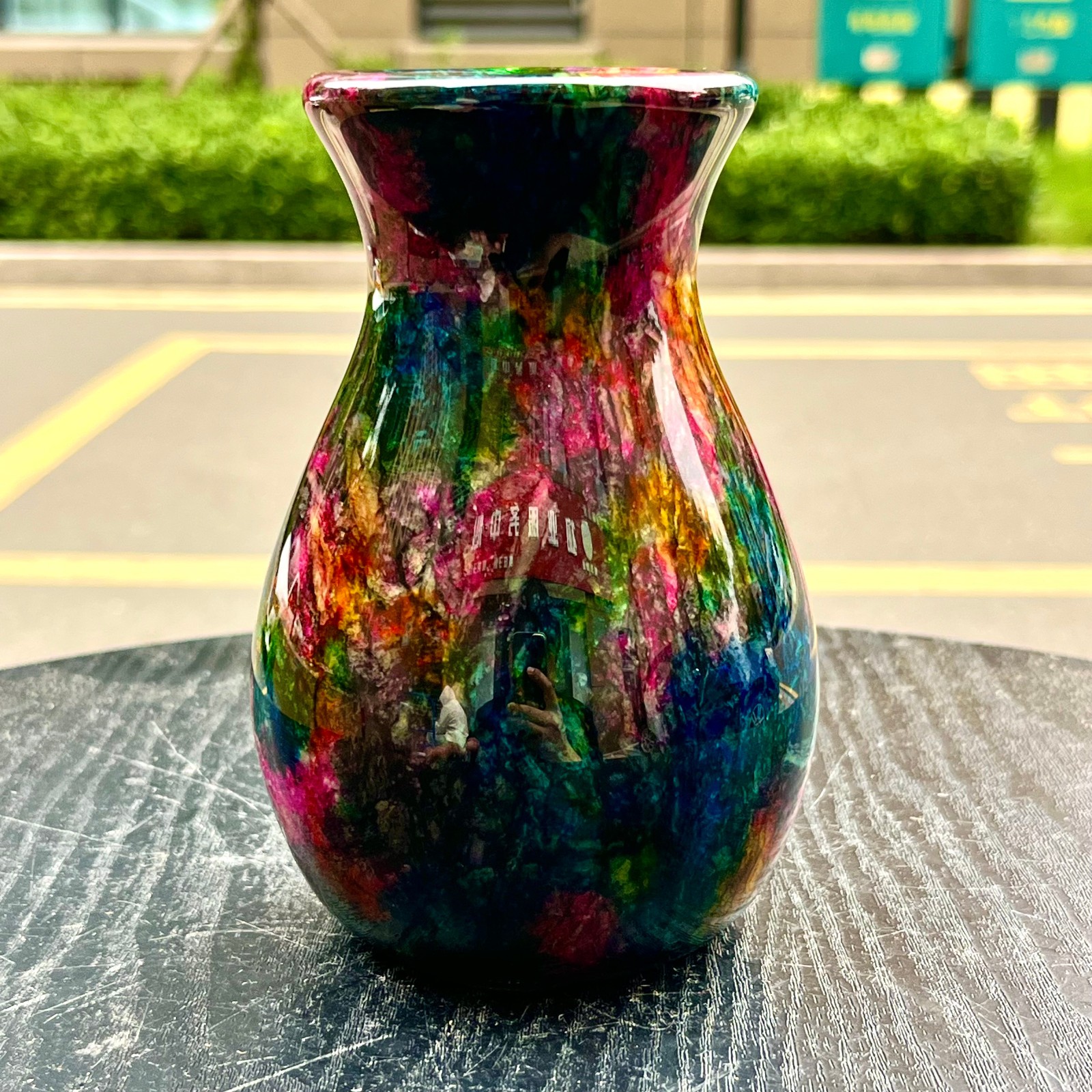 1.14LB Natural “Seven Colors Jade” vase specimen -Taiwan China