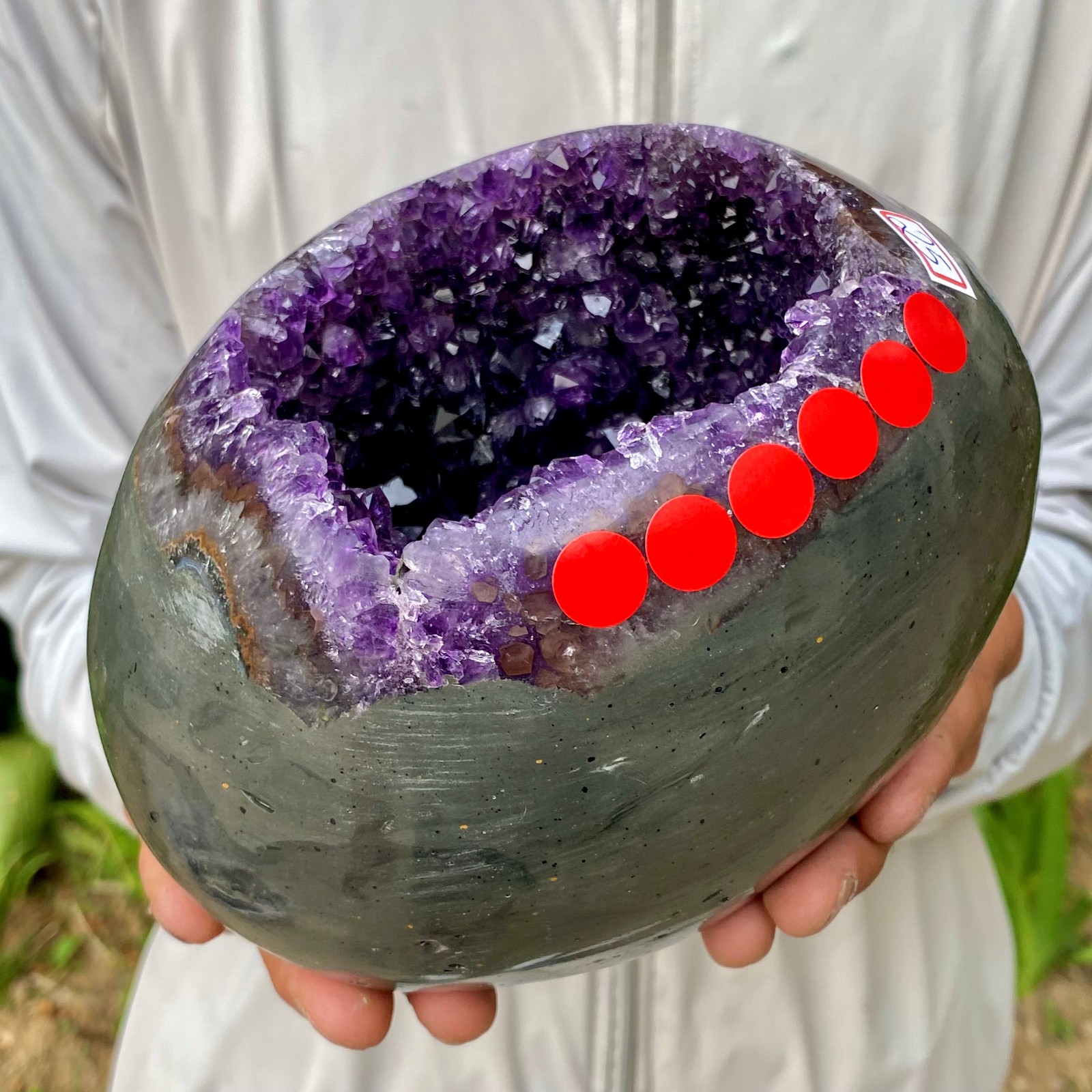 5.48LB Natural amethyst Dinosaur egg Quartz Crystal specimen healing