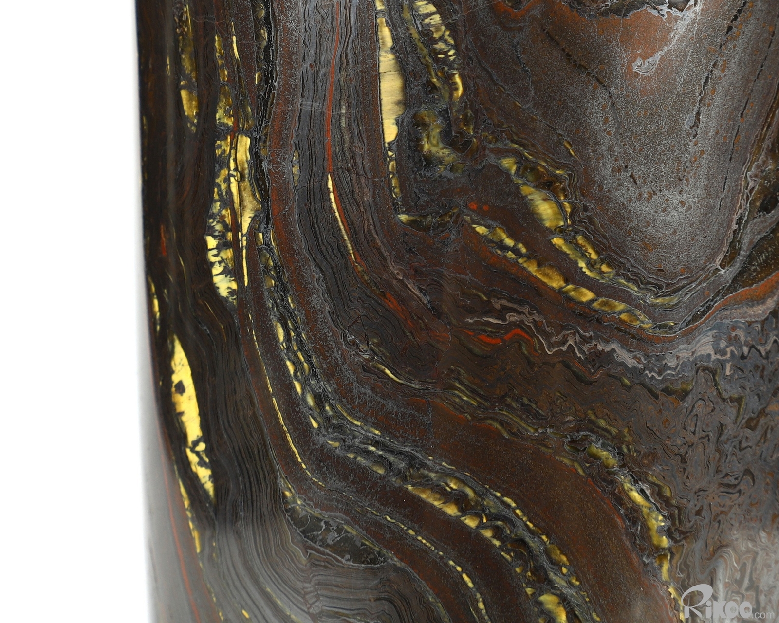 6.7″ Colorful Tiger Iron Eye Hand Carved Crystal Vase Sculpture, Crystal Healing