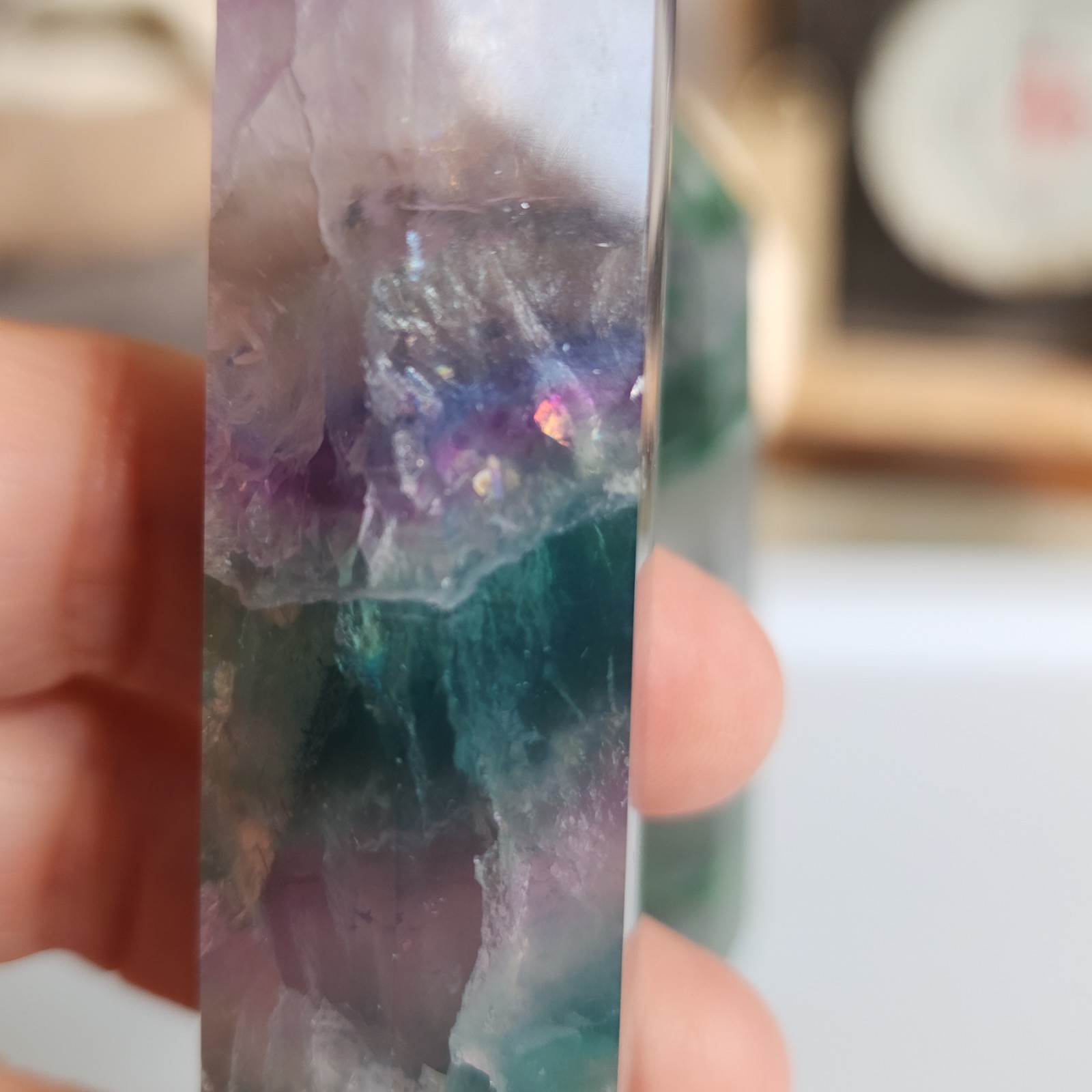 Lot Of 2 Towers Rainbow Fluorite & Moss Agate – 266g – USA