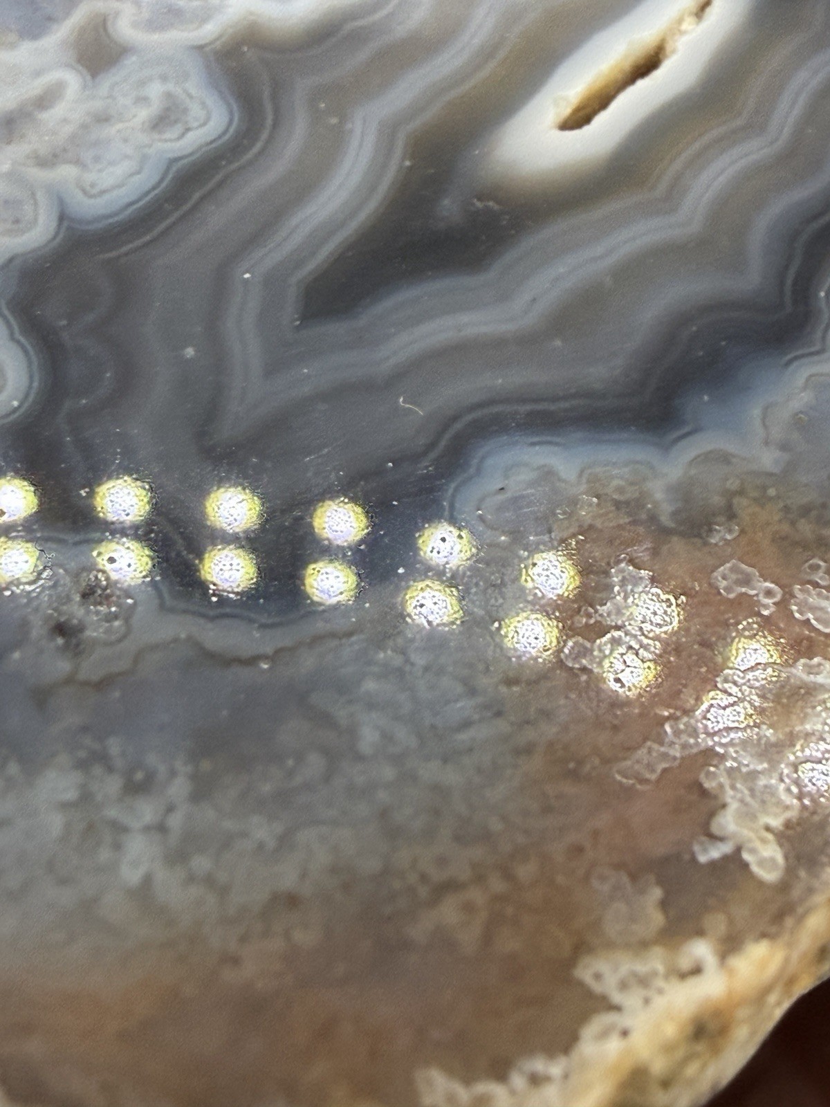 Phenomenal Mirror Polished Blue And Grey Banded Agate Specimen From Kentucky
