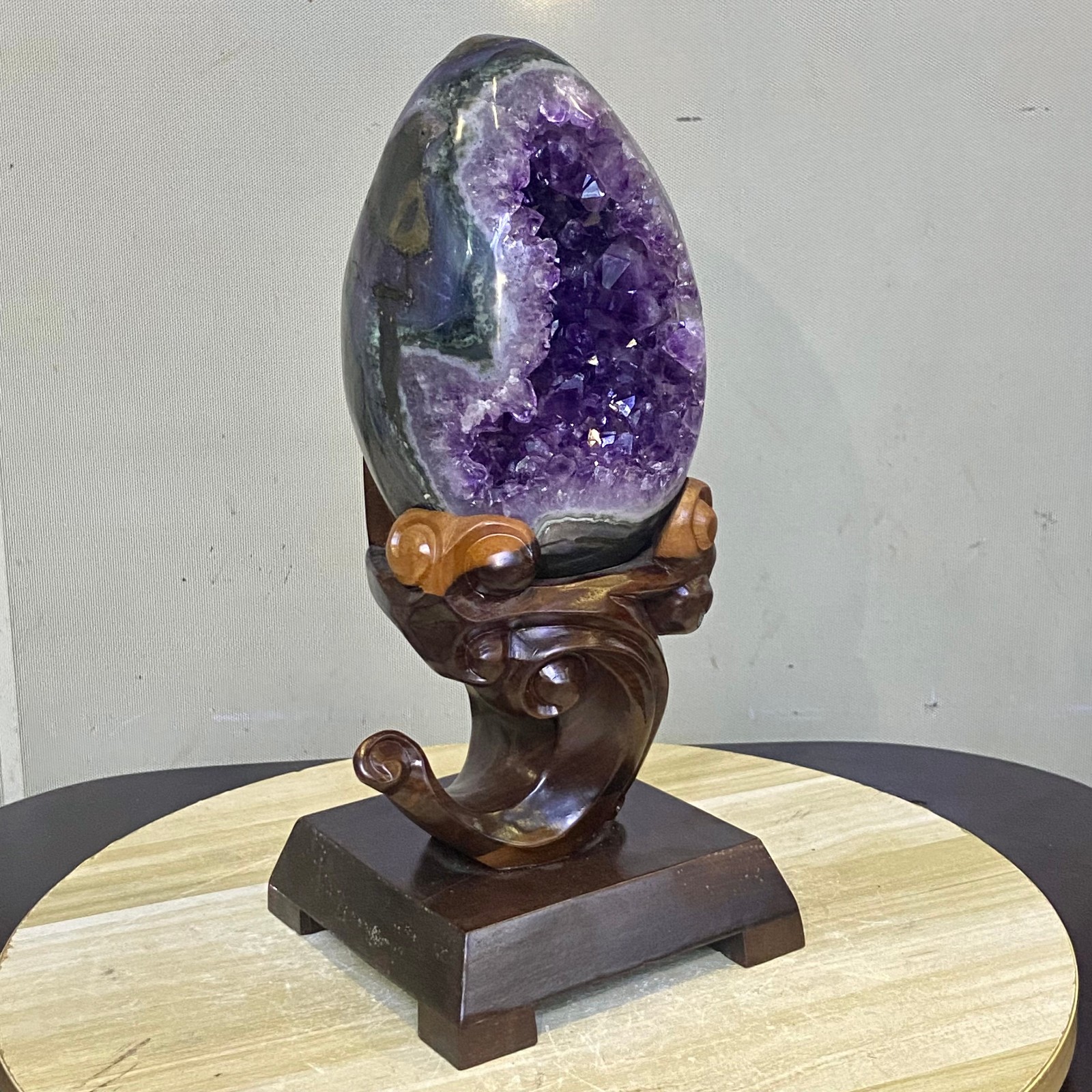 17.85LB Natural amethyst Dinosaur egg Quartz Crystal specimen healing