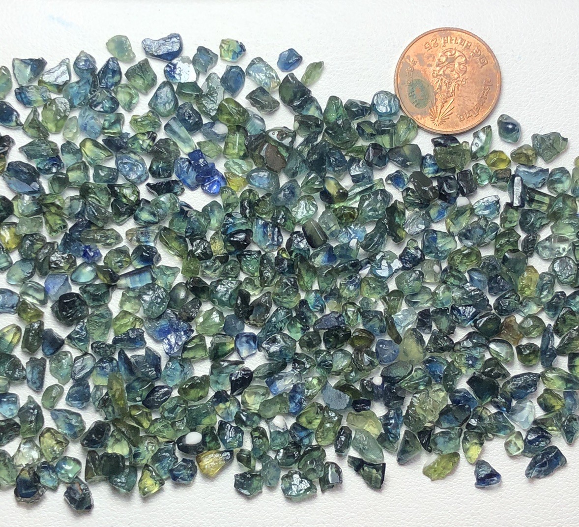 35 Gram/facet Rough Teal Bicolour Sapphires Ready For Mm Size Cutting Good Deal
