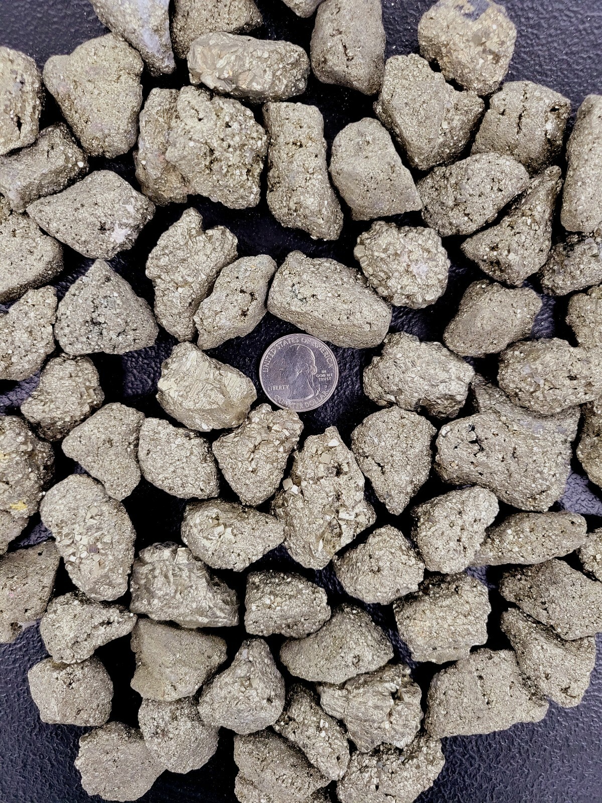 Raw Pyrite Crystals – Medium Chunks 1″ to 2″ – Pyrite Gemstones Bulk from Peru