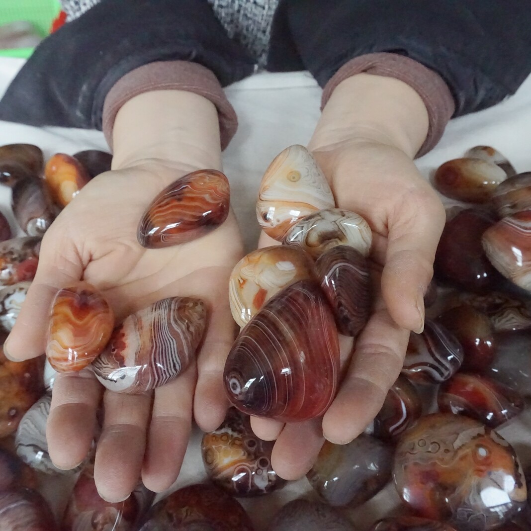 5Kg 11LB 110 Natural Banded Sardonyx Carnelian Agate Crystal Palm Stones Healing