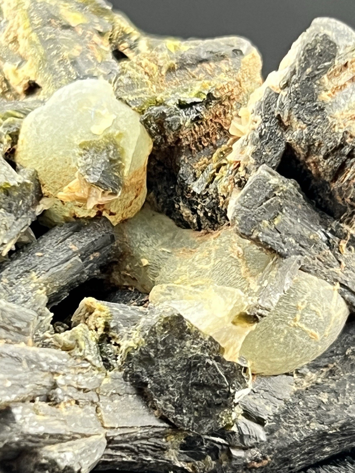 Epidote Crystal Cluster with Prehnite Nodules, Kayes Region, Mali 166 g.