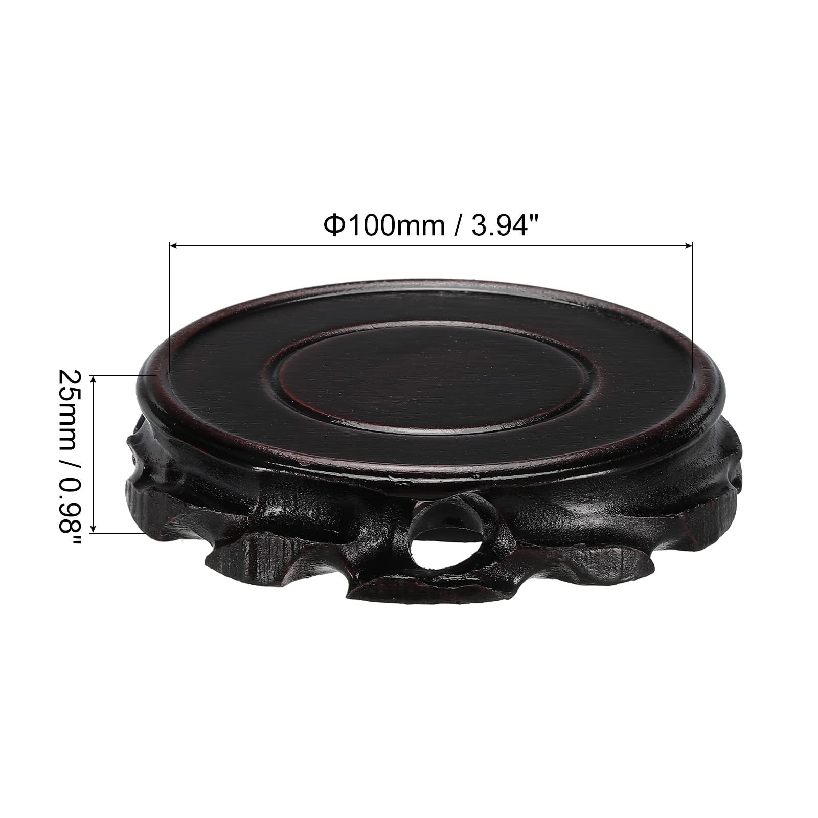 Wooden Stand Holders Displays Base 100mm Diameter Black for Vase Bonsai Stone…