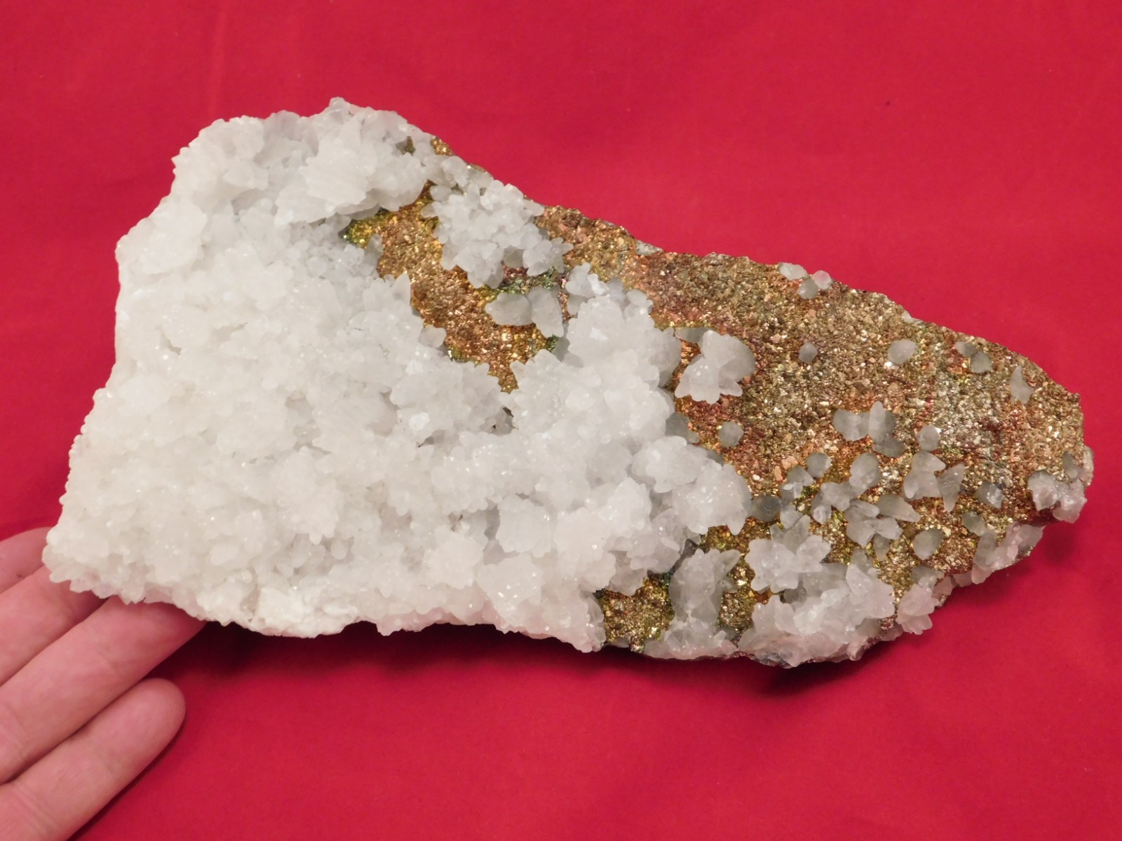 BIG! MARCASITE Crystal Cluster with Fluorescent Calcite Crystals Mexico 2464gr