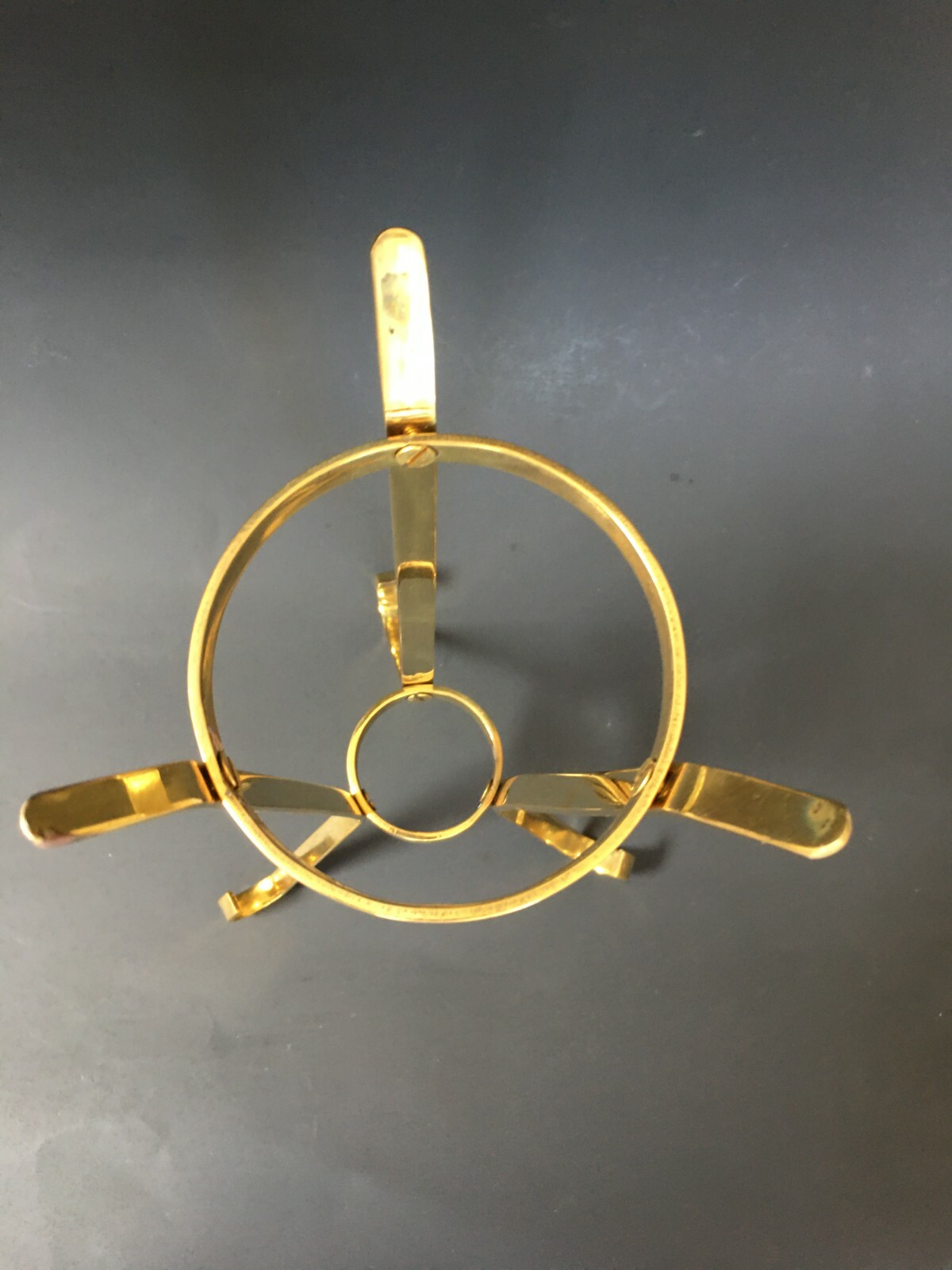 Brass 10″ H. Sphere Holder, Gemstone Display, Stand. Approx.3″ Diameter