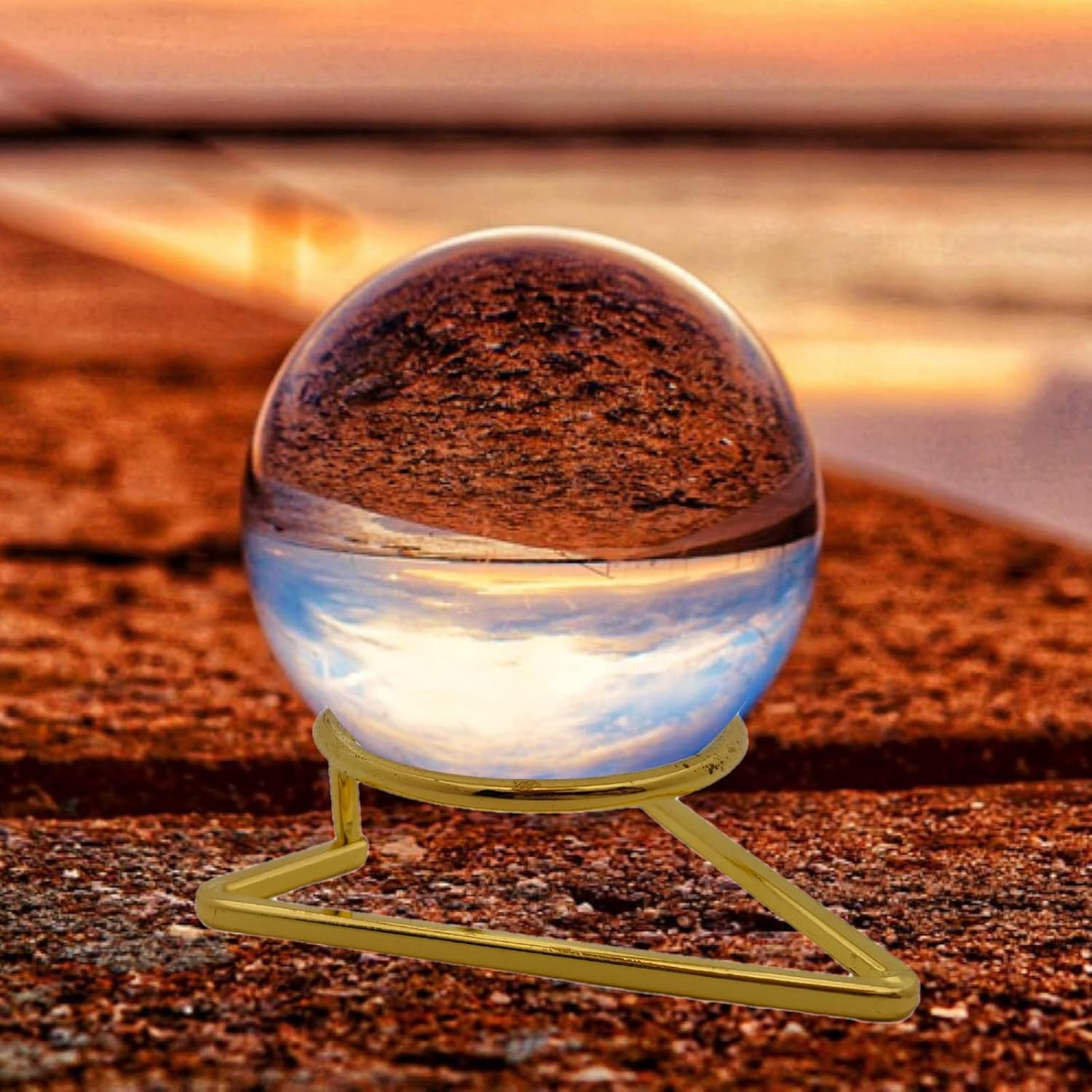 2 pieces Metal Crystal Ball Holder, Lensball Base, Sphere Display Stand for Glob