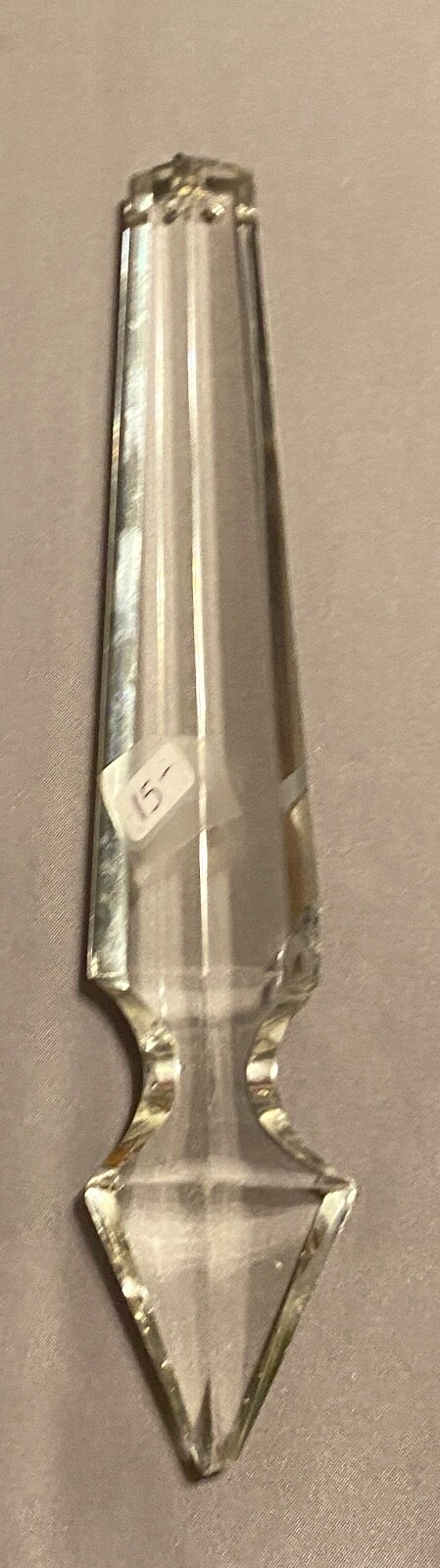 Crystal Chandelier Piece From Elaborate Palm Springs Hotel Damaged Tip 7 1/8 In.