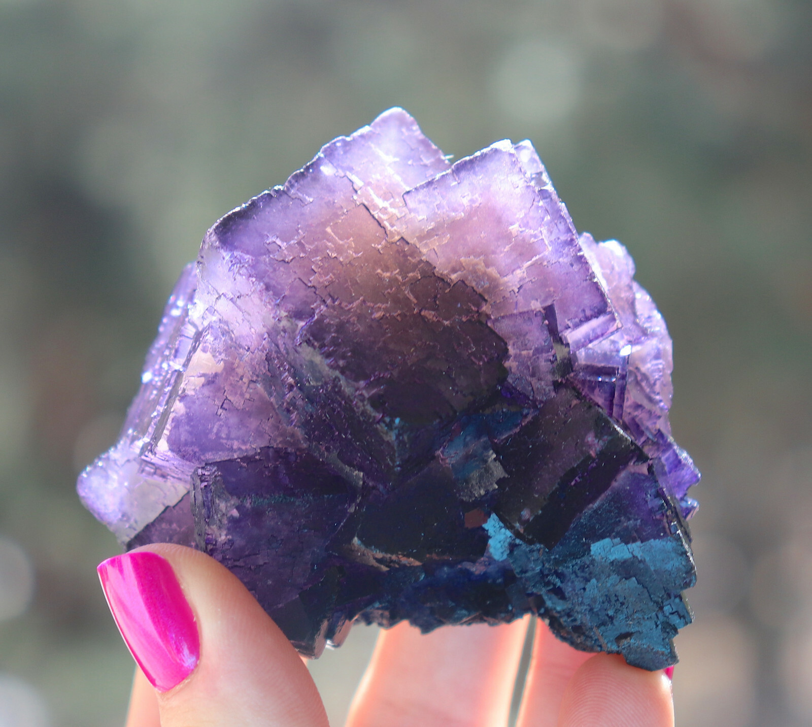 Purple Fluorite Super Brilliance Staircase Formation Mexico 7.0 Cms LQQK