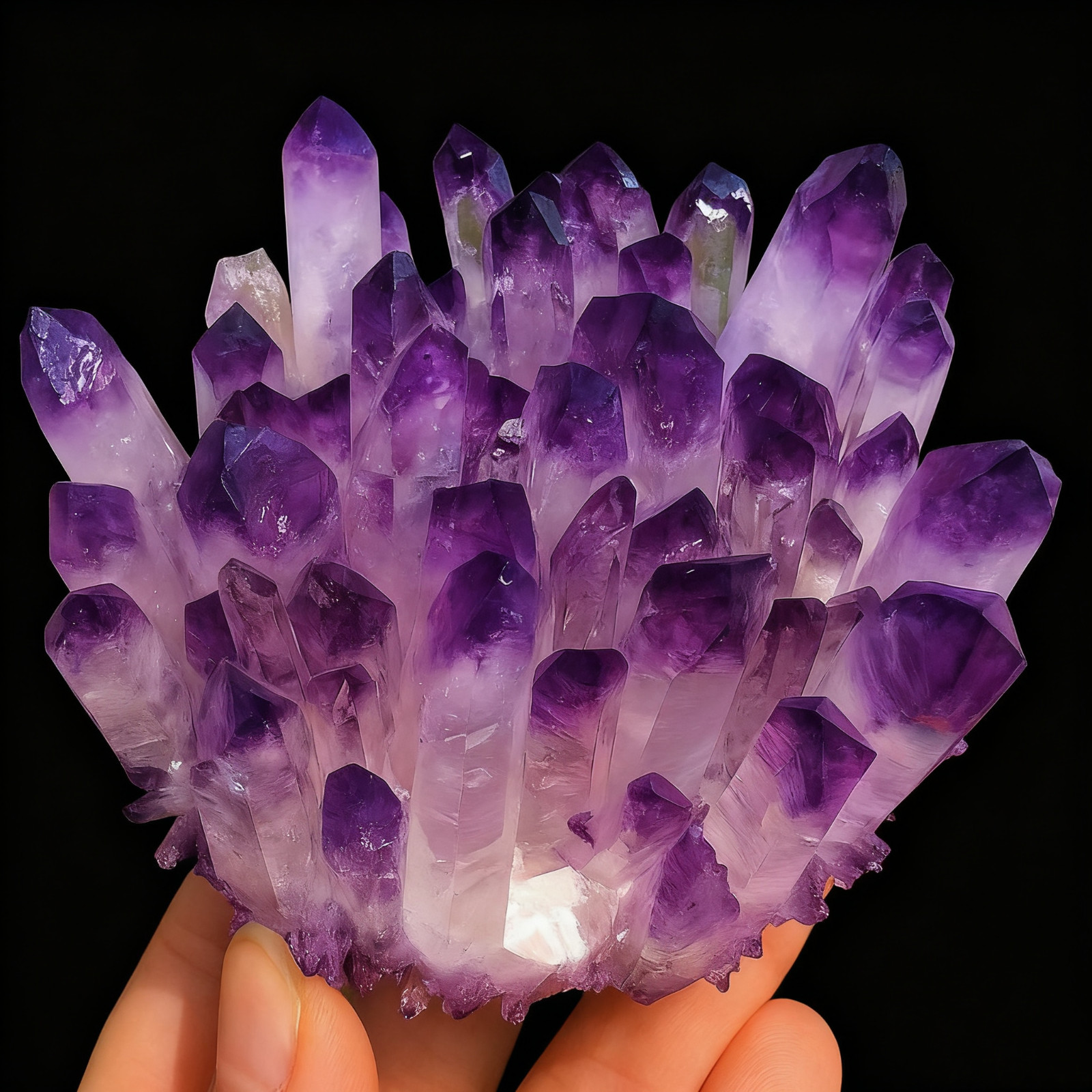 Amethyst Cluster 300g, Natural Light Purple Crystal, Healing Stone Decor