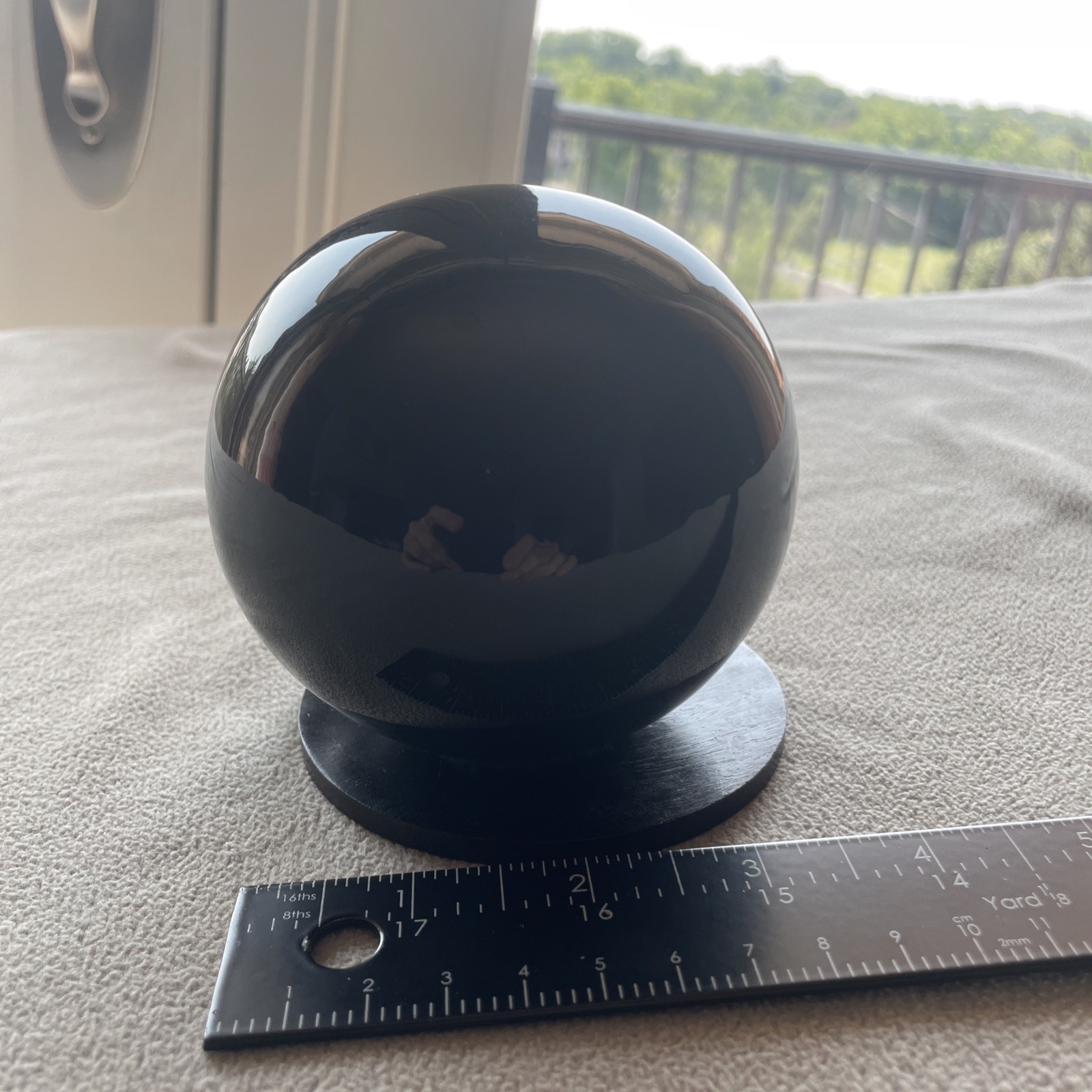 Crystal Ball – Polished Black Sphere for Home Decor