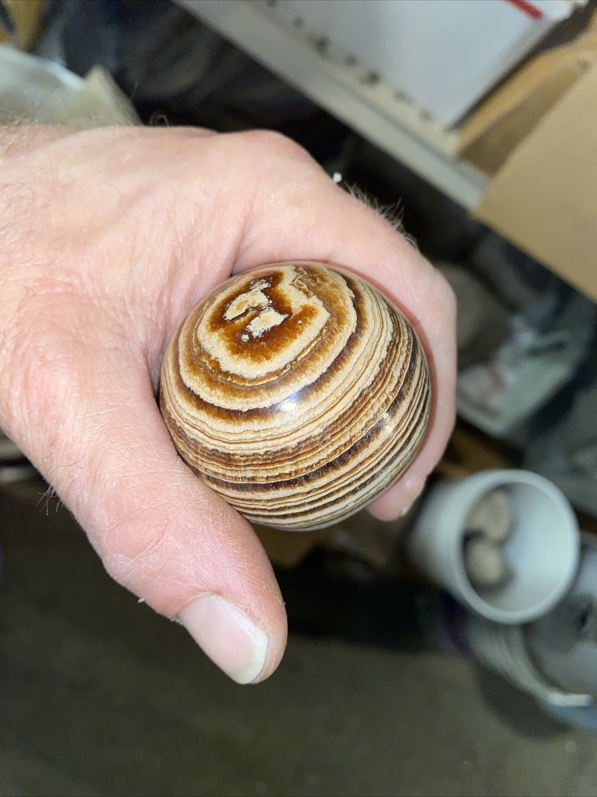2 inch brown aragonite sphere