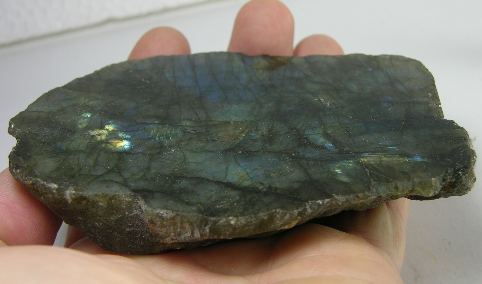 203g Madagascar 100% Natural Polished Rough Labradorite Specimen 7 1/8 oz 105mm