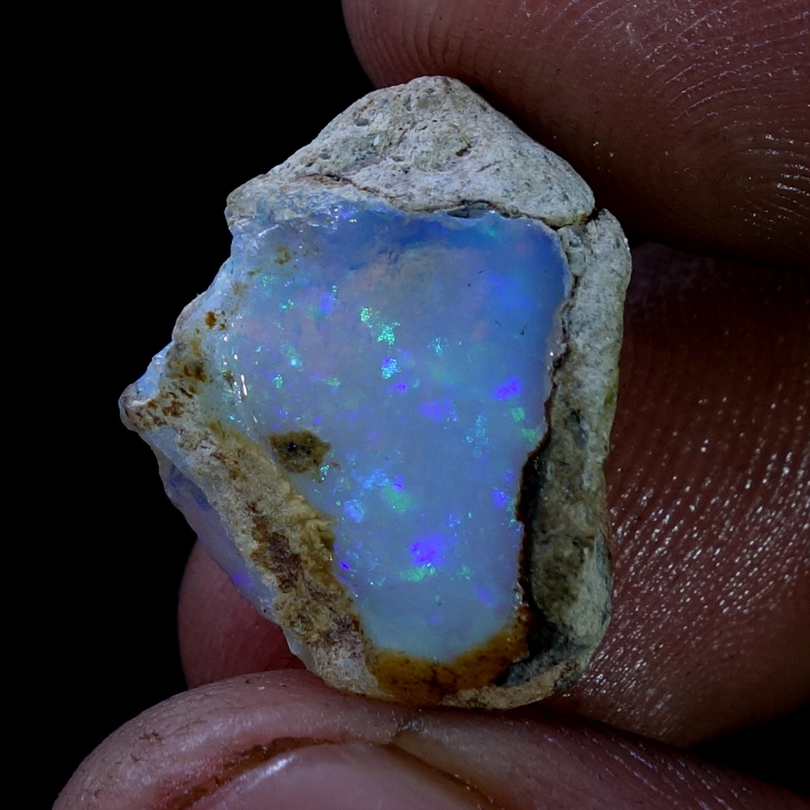 AA+ Ethiopian Dry Opal Rough Entreated Welo Opal Multi Fire Color Flash 10.40Cts
