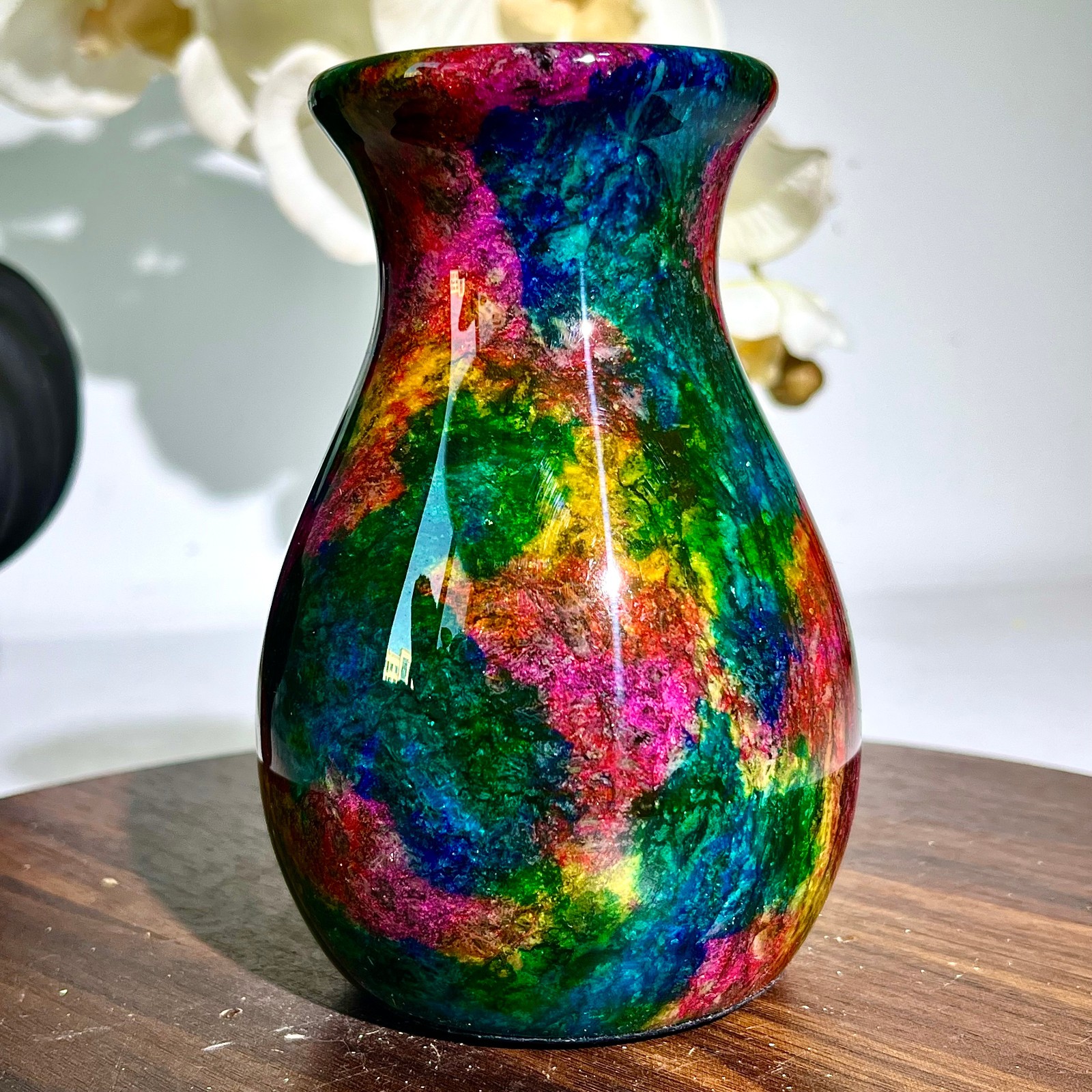 485G Natural “Seven Colors Jade” vase specimen -Taiwan China