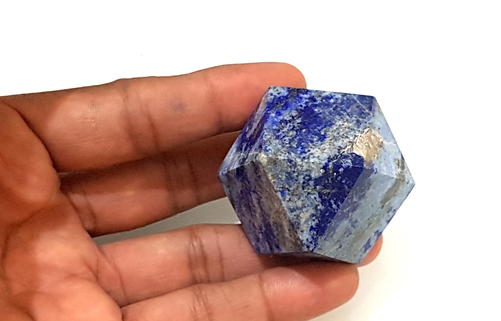 Big Lapis Lazuli Icosahedron 12 face 30 corner Geometry throat chakra cube