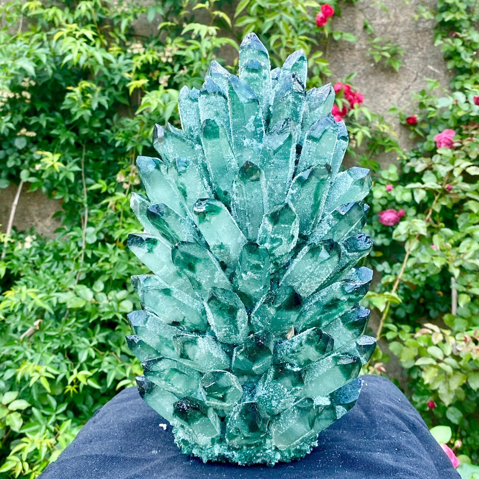 18LB New Find green Phantom Crystal Quartz Cluster Mineral Specimen Healing