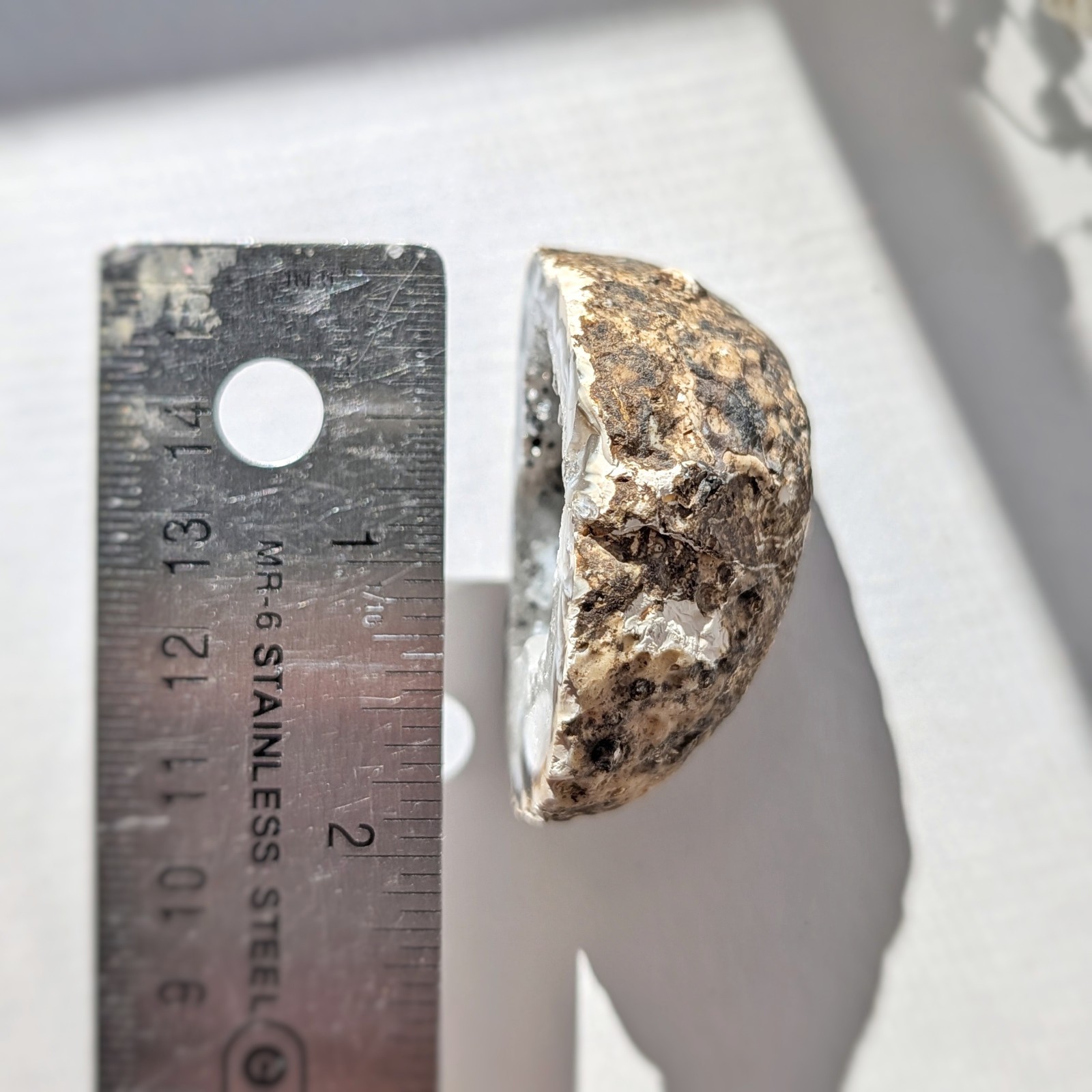 2″ oco agate geode, self-stands, natural quartz druzy geode half, quartz crystal