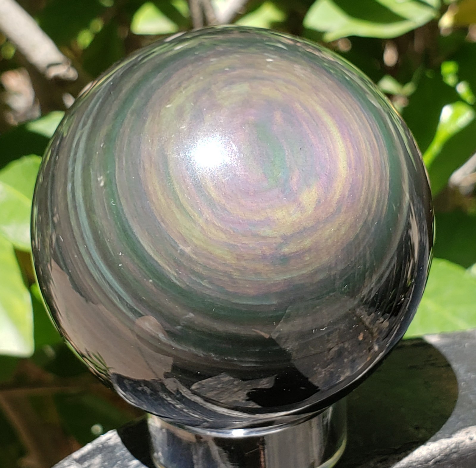 2.33″ Rainbow Obsidian Crystal Sphere Orb Ball, 260g or 9.2 oz