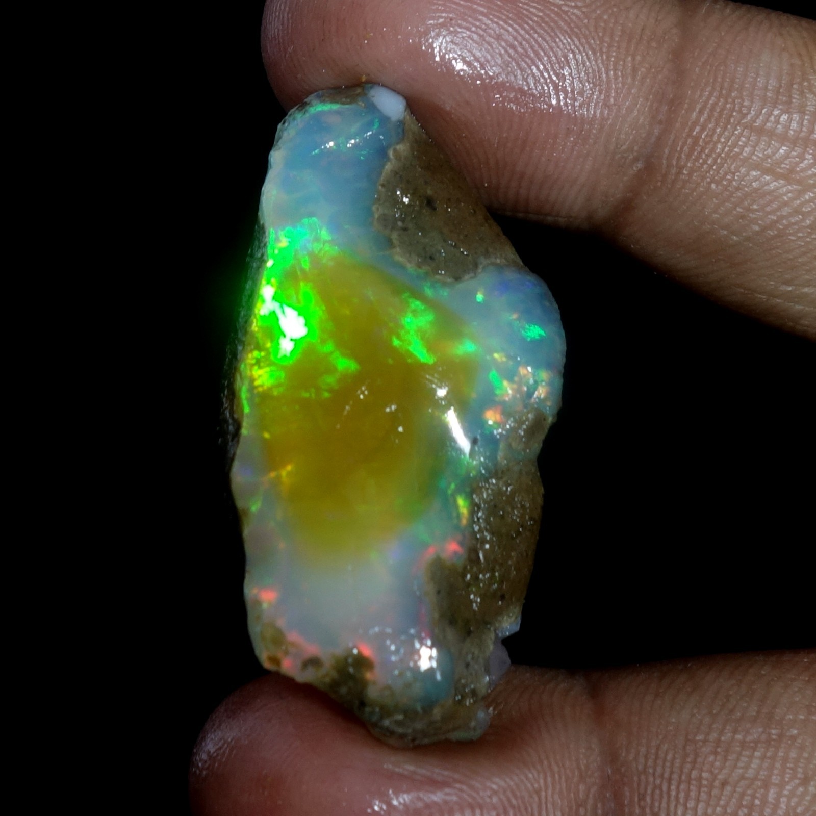 AA+ Ethiopian Oli Opal Rough Entreated Welo Opal Multi Fire Color Flash 52.40Cts