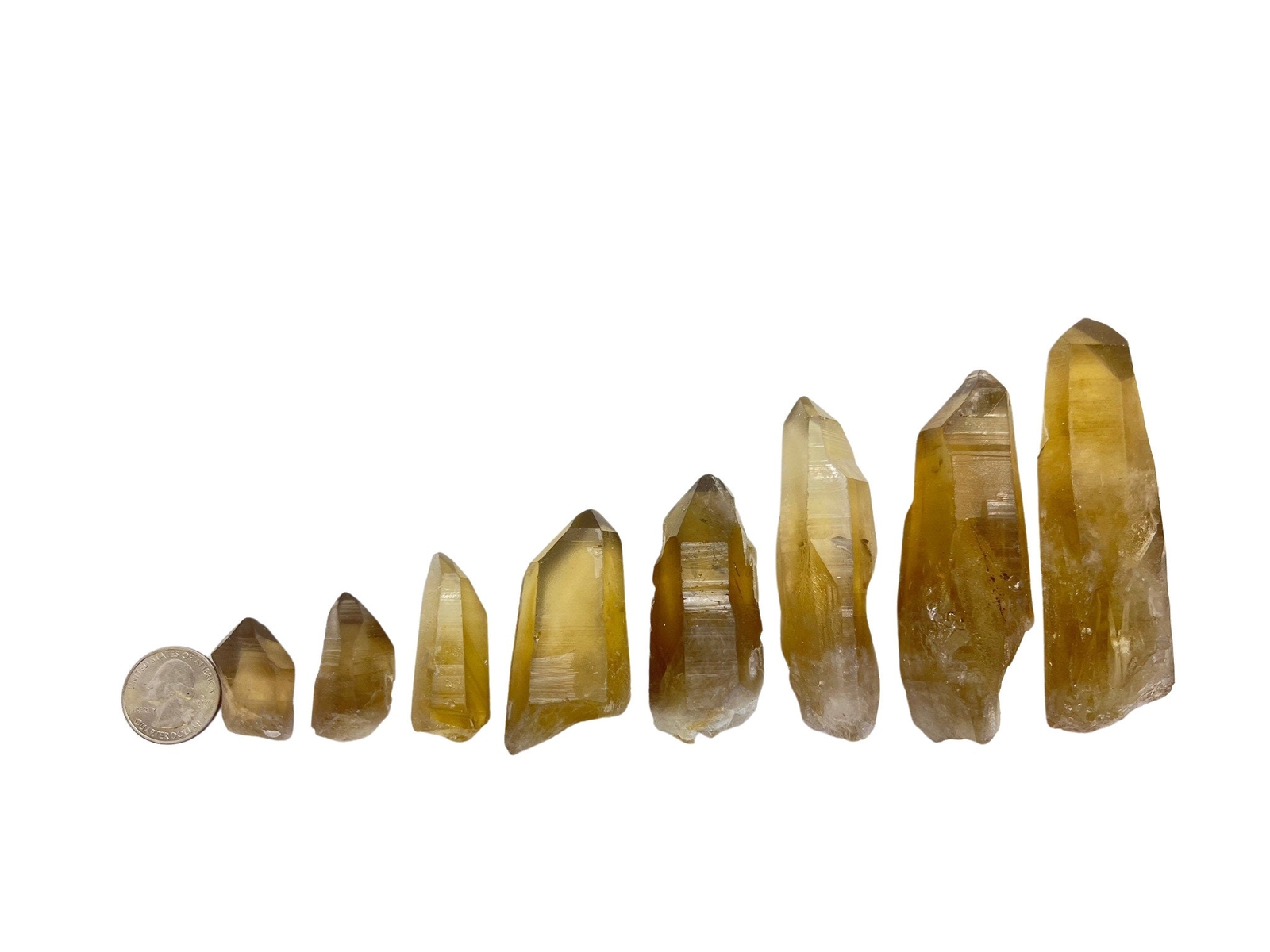 Natural Citrine Lemurian Quartz Crystal Point, Natural Citrine from Brazil