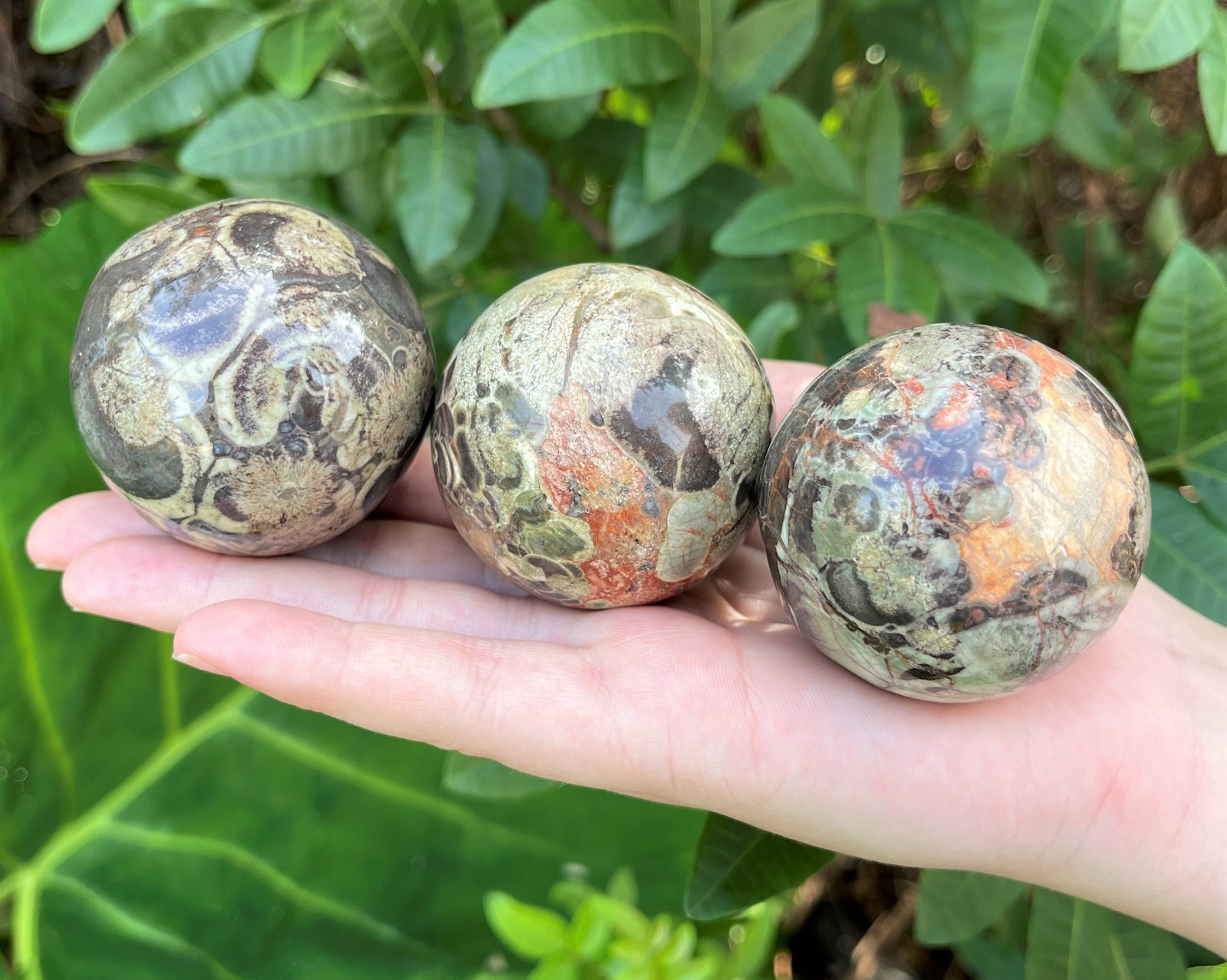 Rhyolite Crystal Sphere with Stand, 1.5″ (‘A’ Grade Polished Rhyolite Spheres)