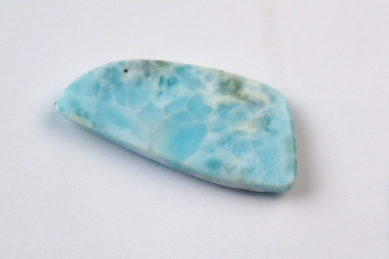 Rarest Natural Sky Blue Larimar Fan Shape Cabochon 35mm