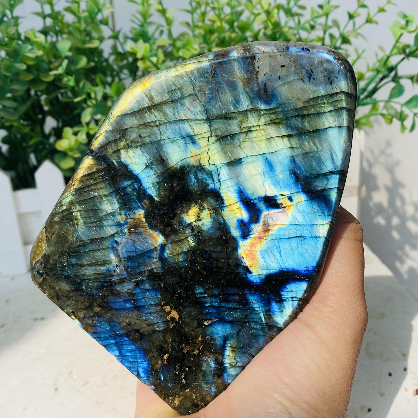 Natural Purple Labradorite Quartz Crystal Freeform Mineral Specimen 940g